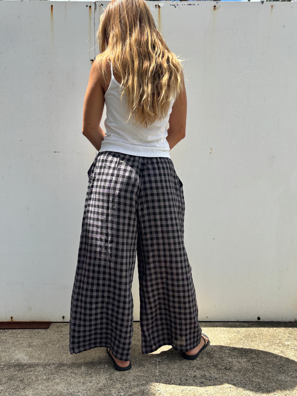 Ivy Pant Slate gingham