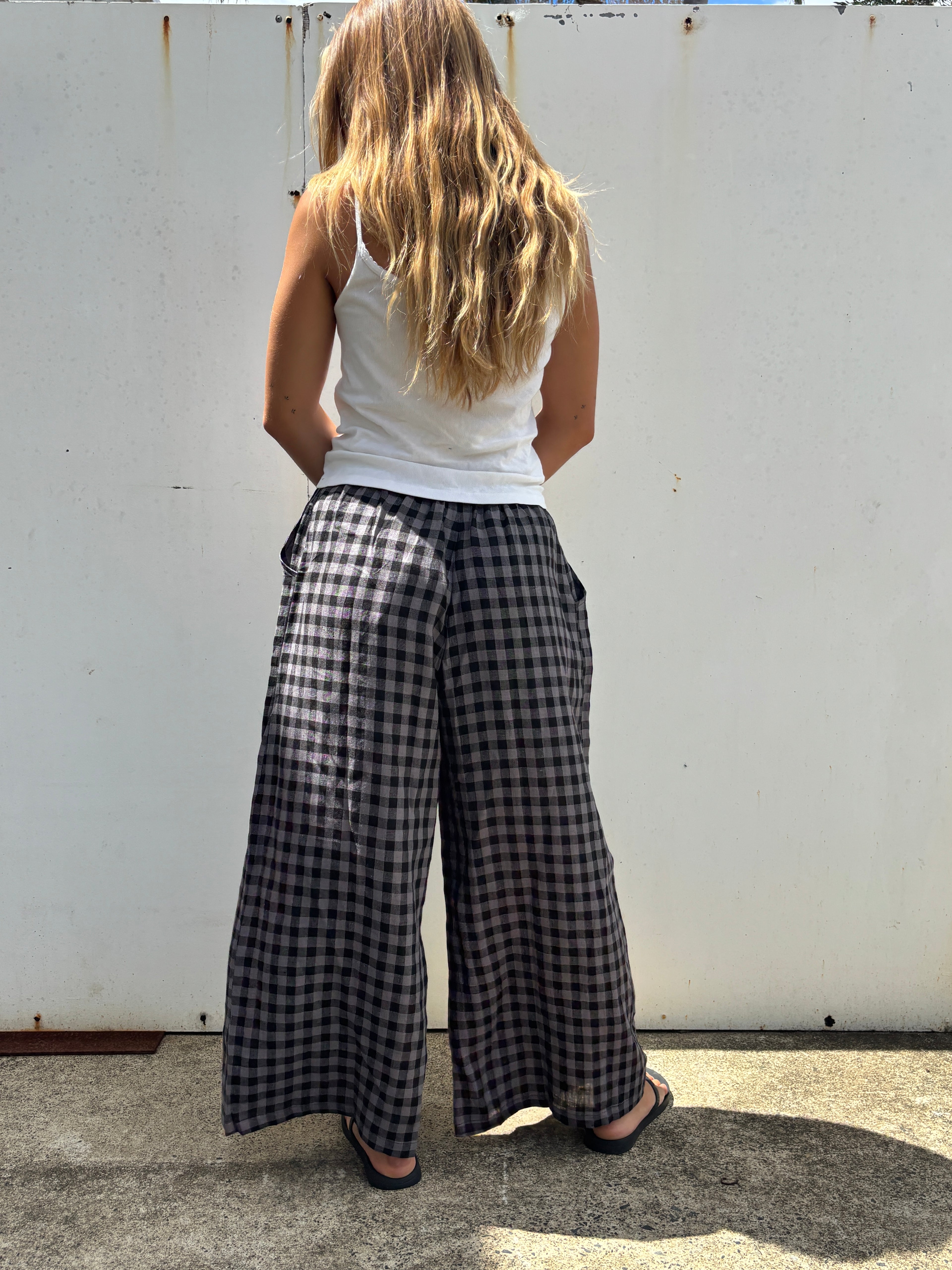 Ivy Pant Slate gingham