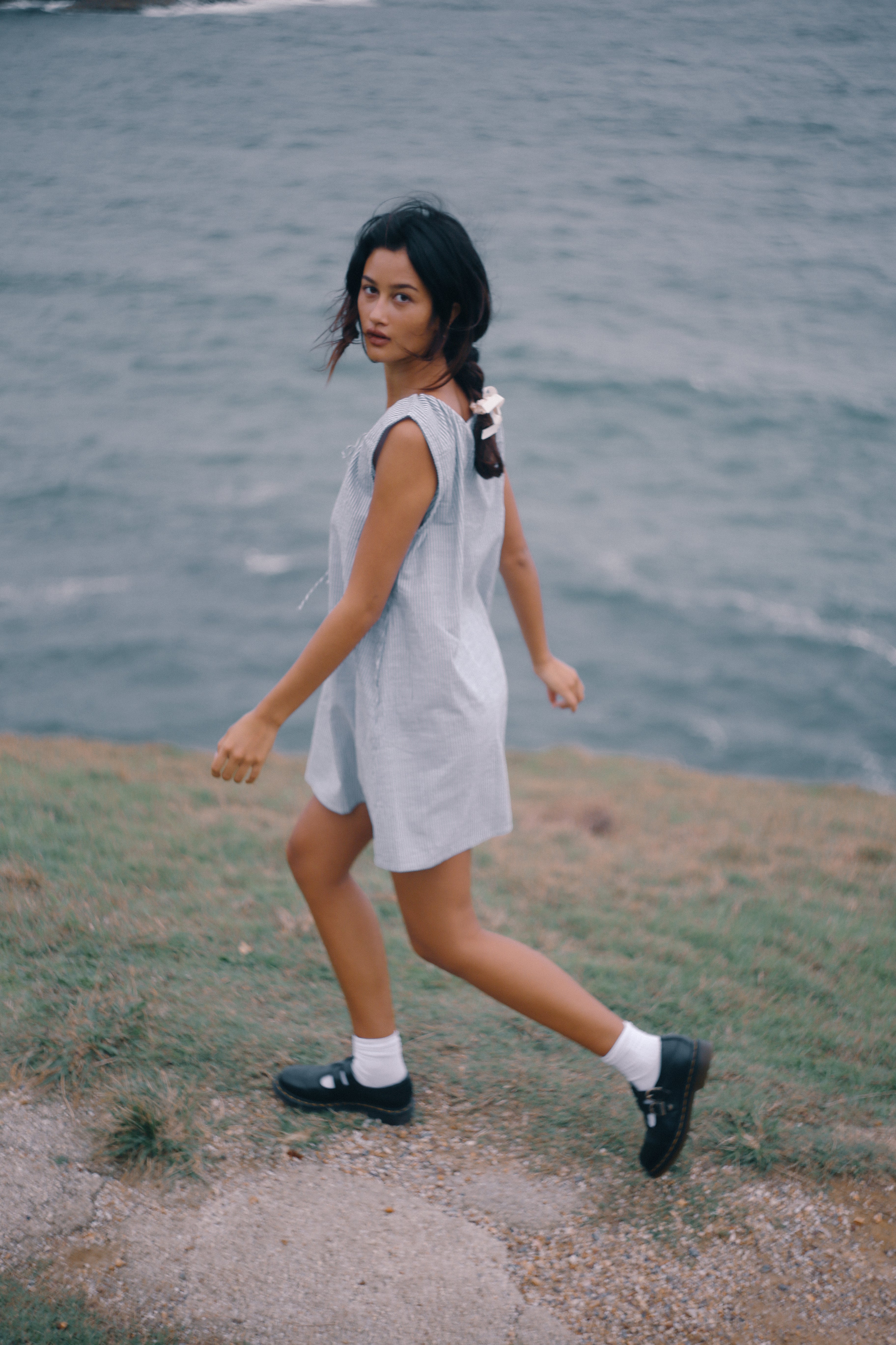 Luna Shift Dress Spirulina Stripe
