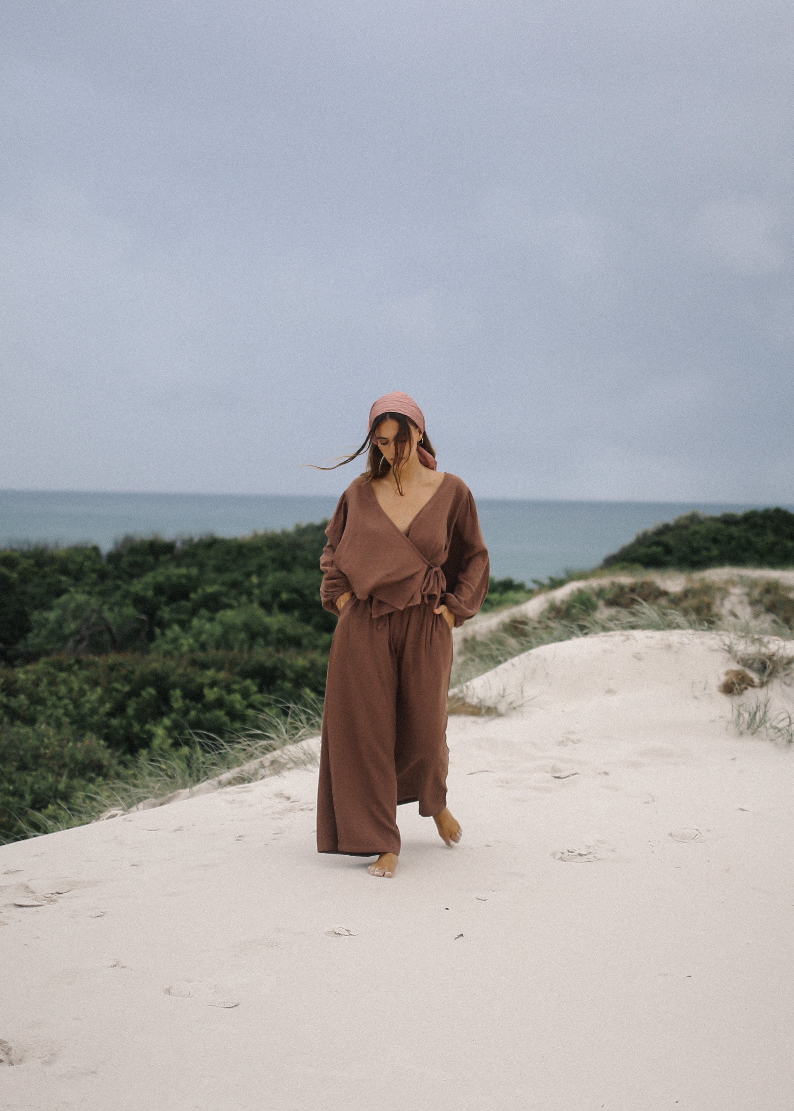 Ella Wrap Top Chocolate