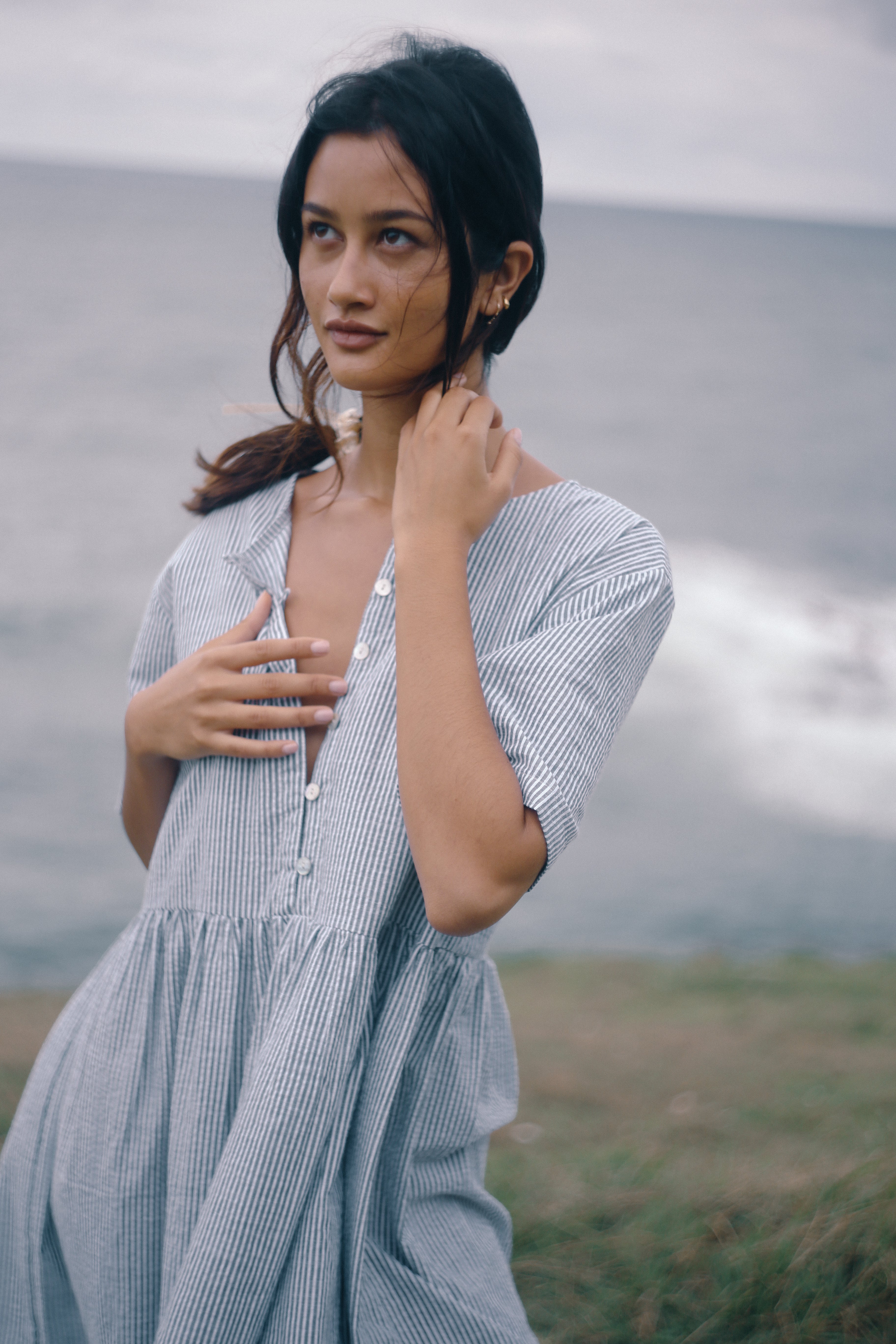 Darcey Midi Dress Spirulina Stripe