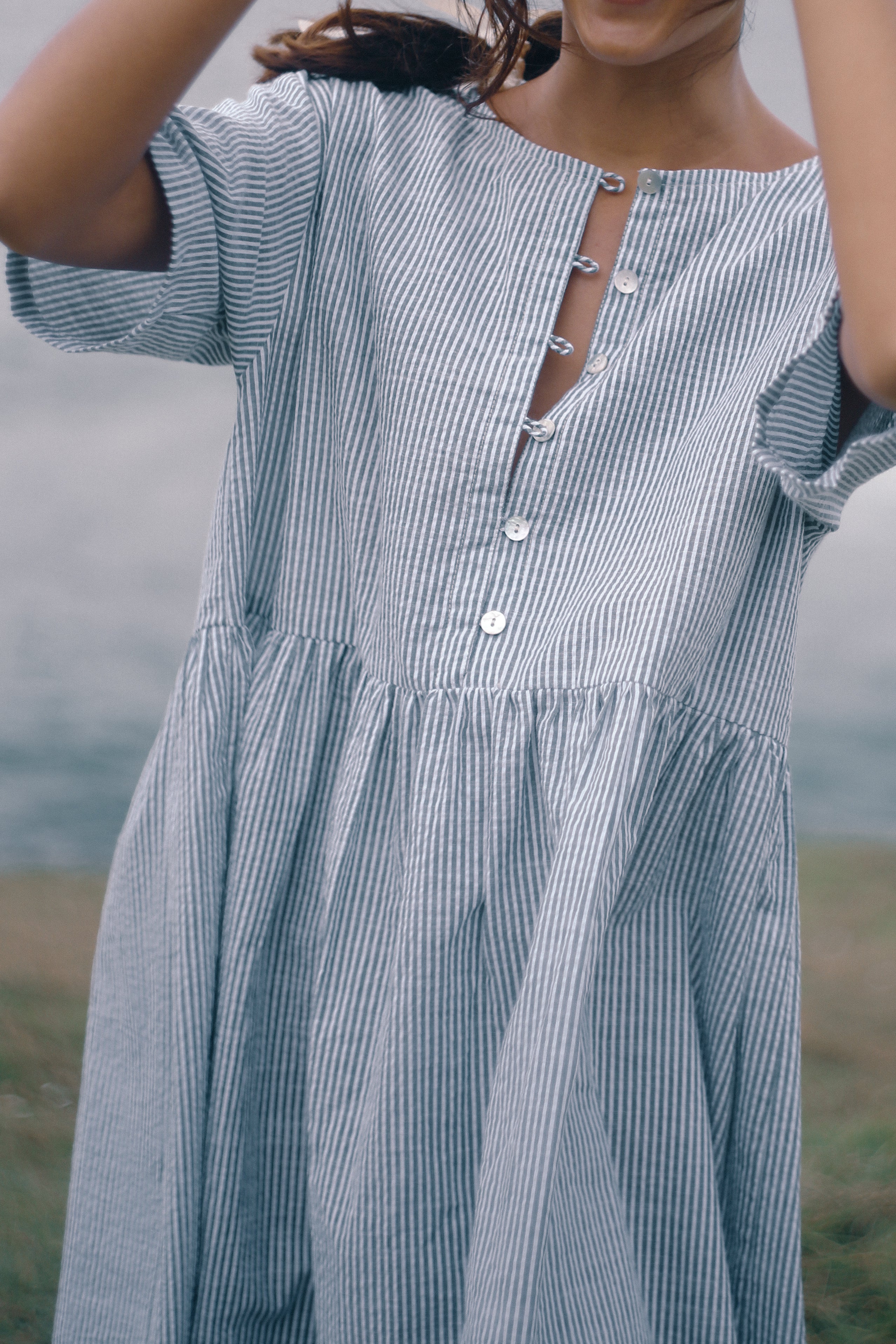 Darcey Midi Dress Spirulina Stripe
