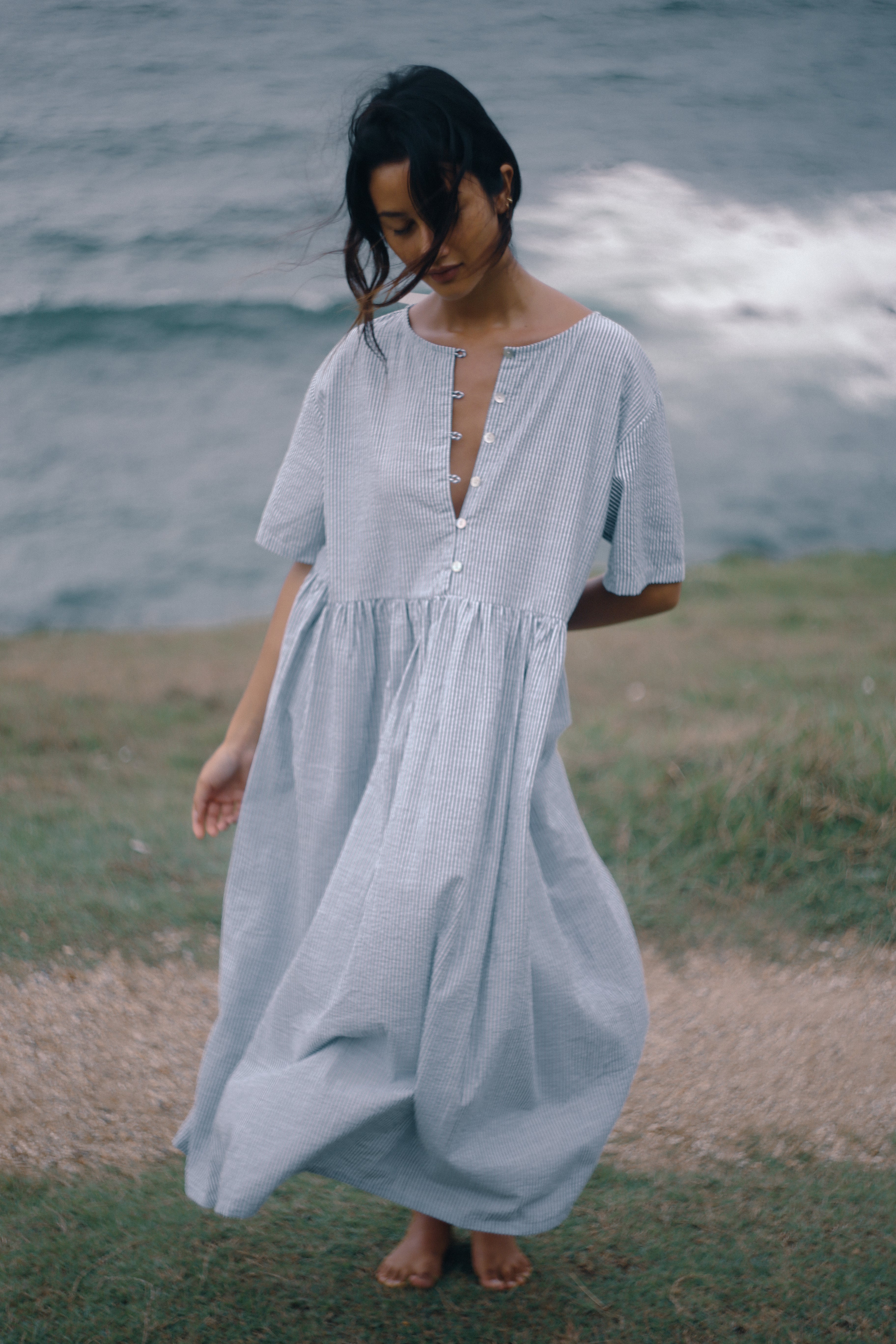 Darcey Midi Dress Spirulina Stripe