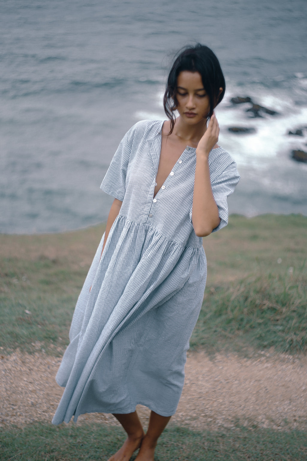Darcey Midi Dress Spirulina Stripe