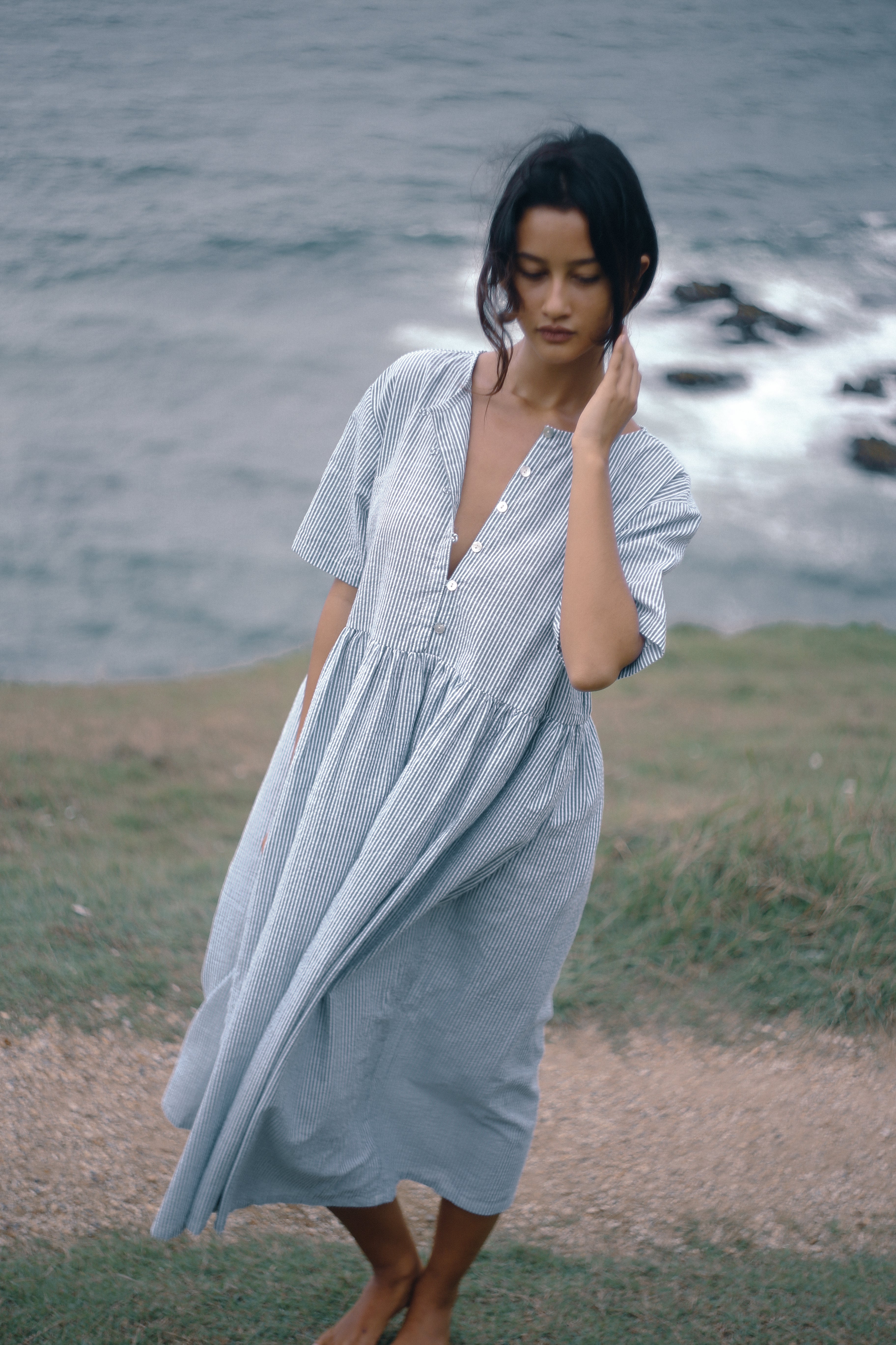 Darcey Midi Dress Spirulina Stripe