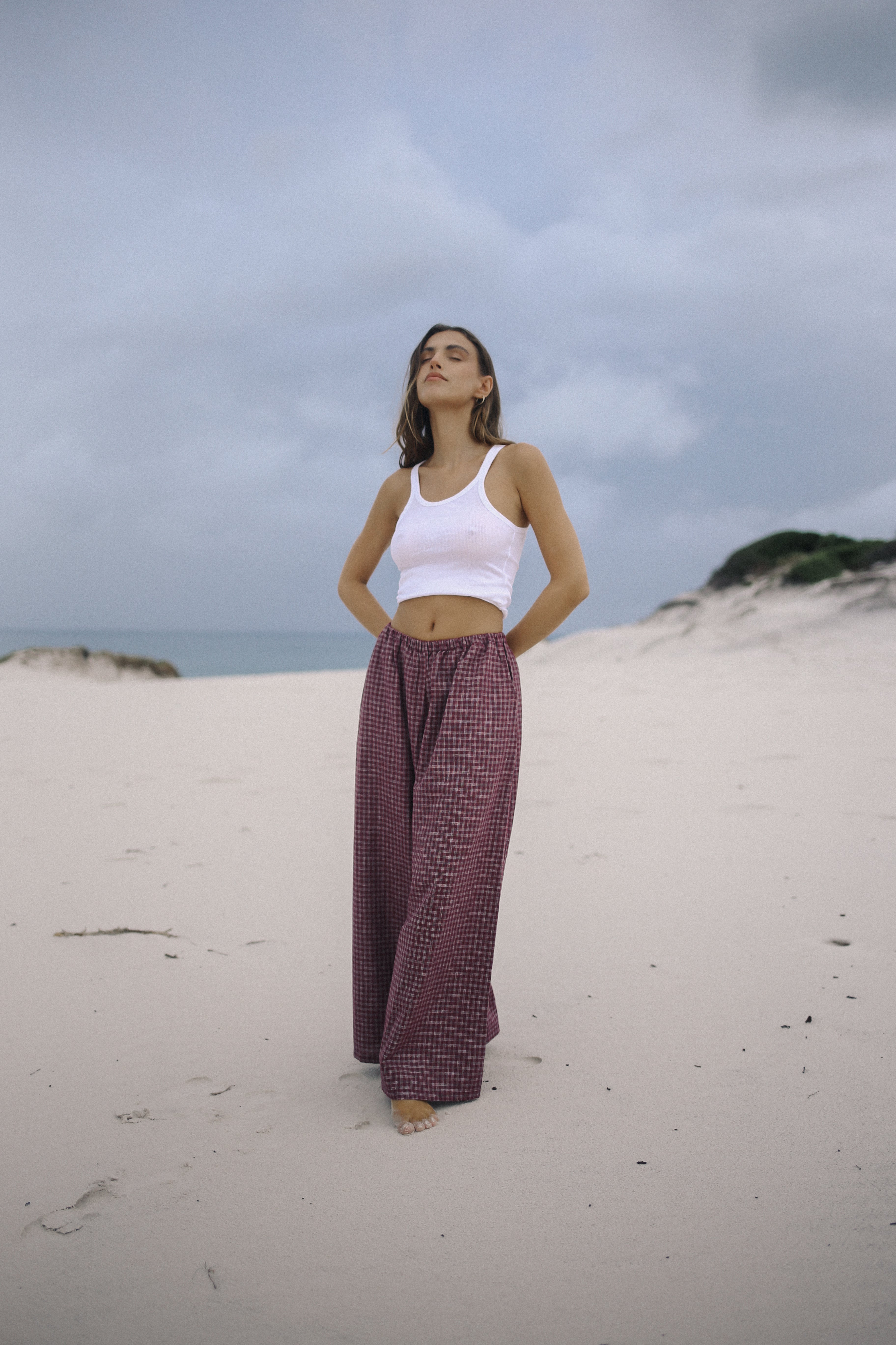 Ivy Pant Fig Hemp Check