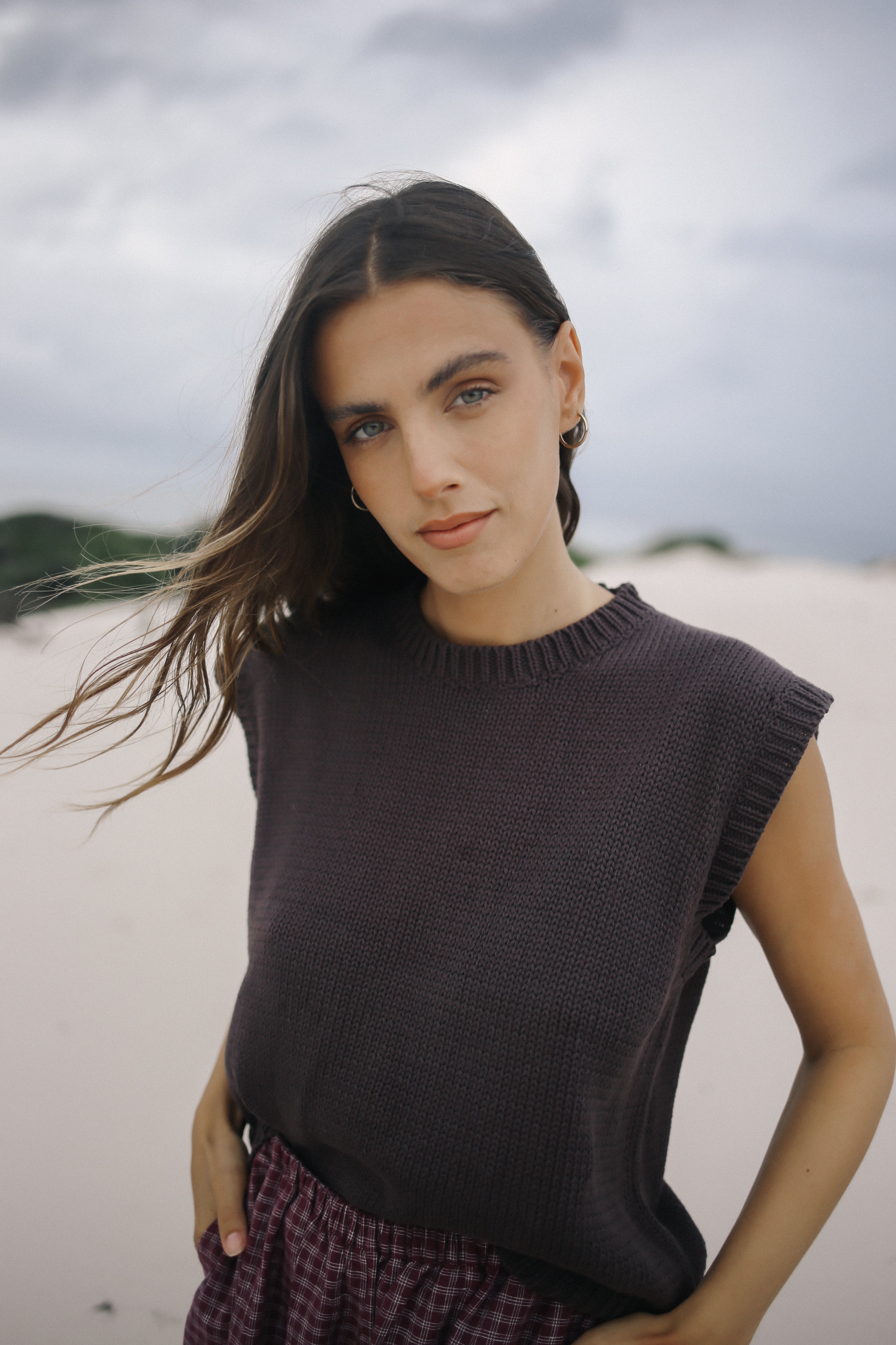 Cecilia Knit Vest Chocolate