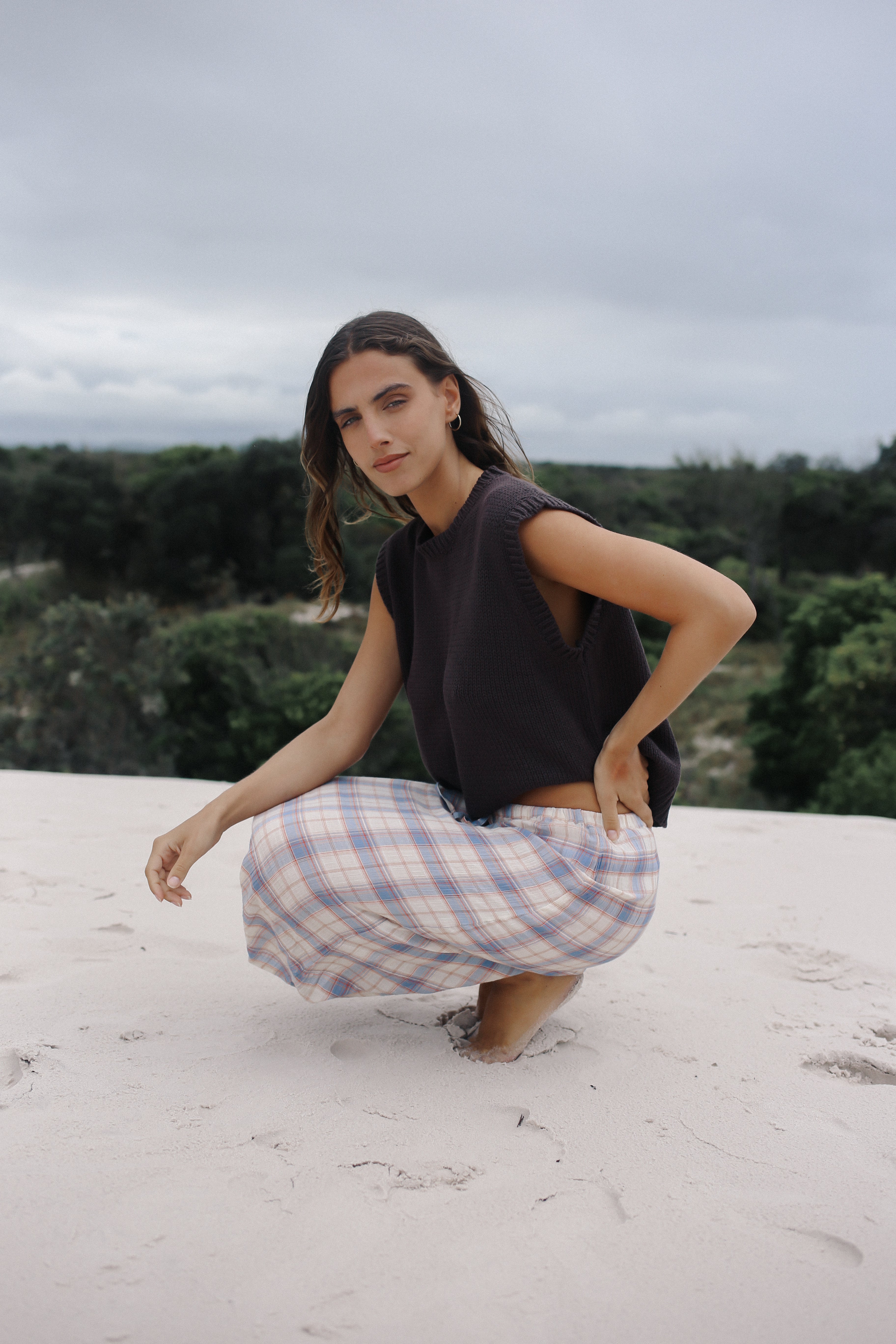 Remi Midi Skirt Juniper Check