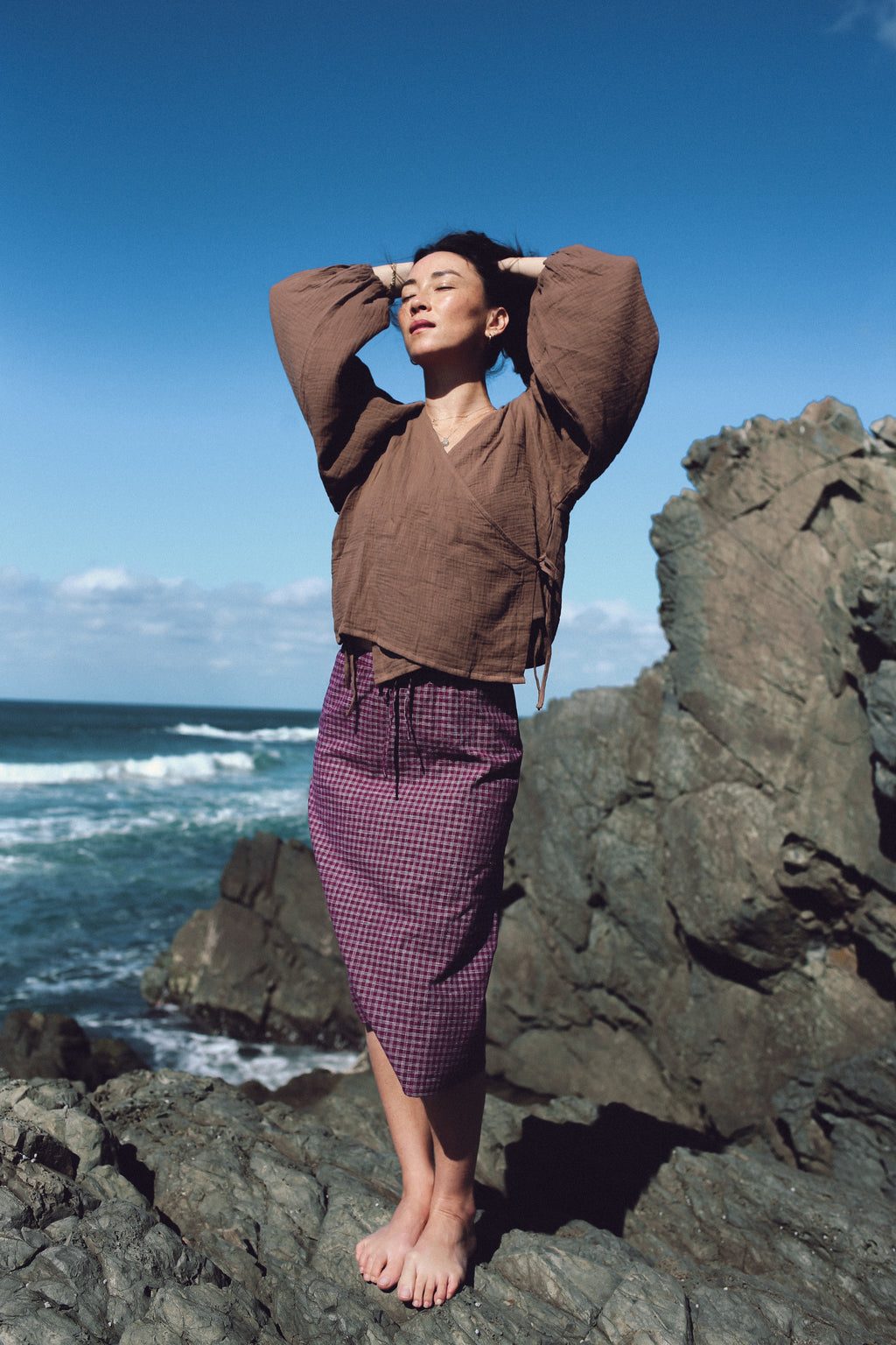 Ella Wrap Top Chocolate