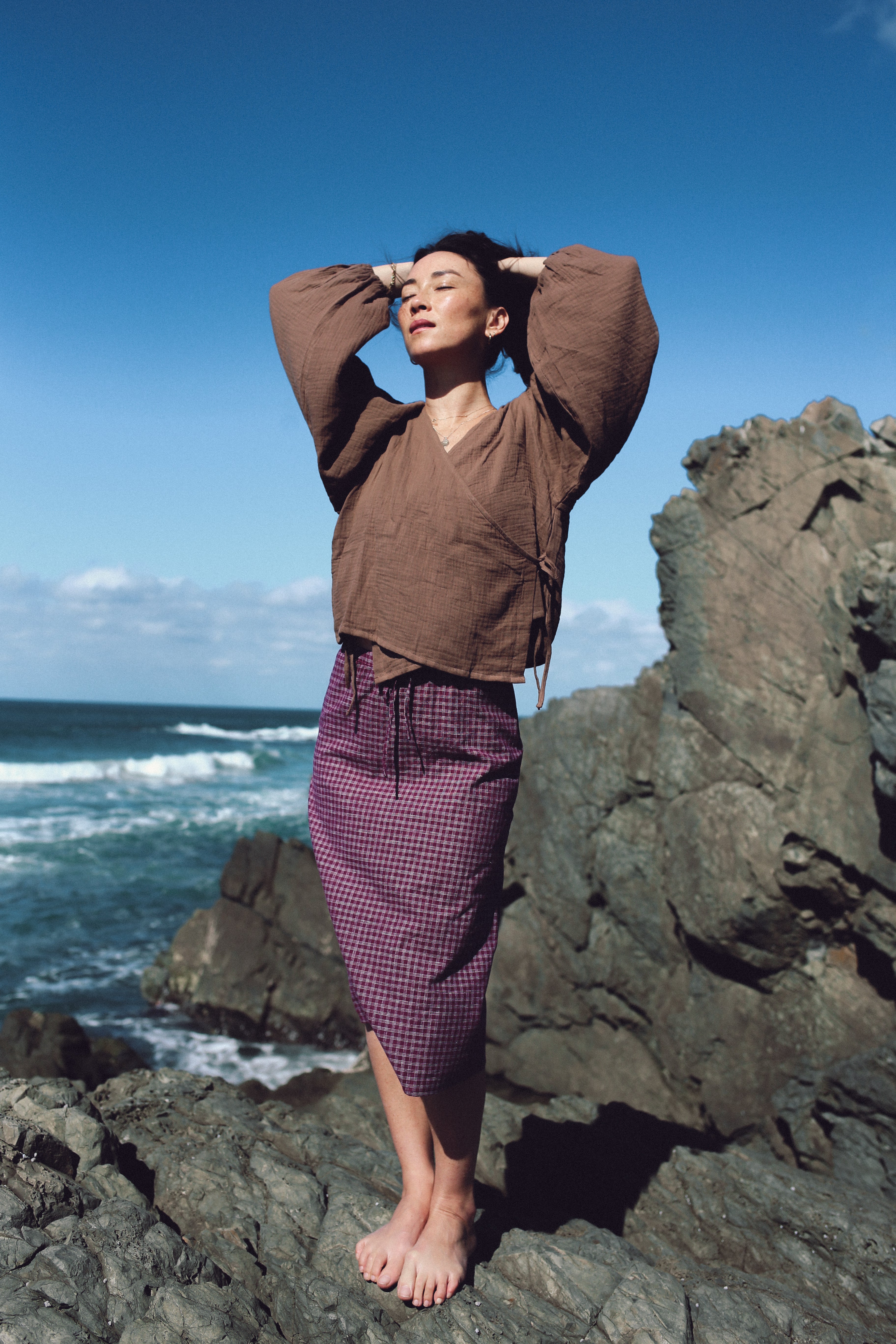 Ella Wrap Top Chocolate
