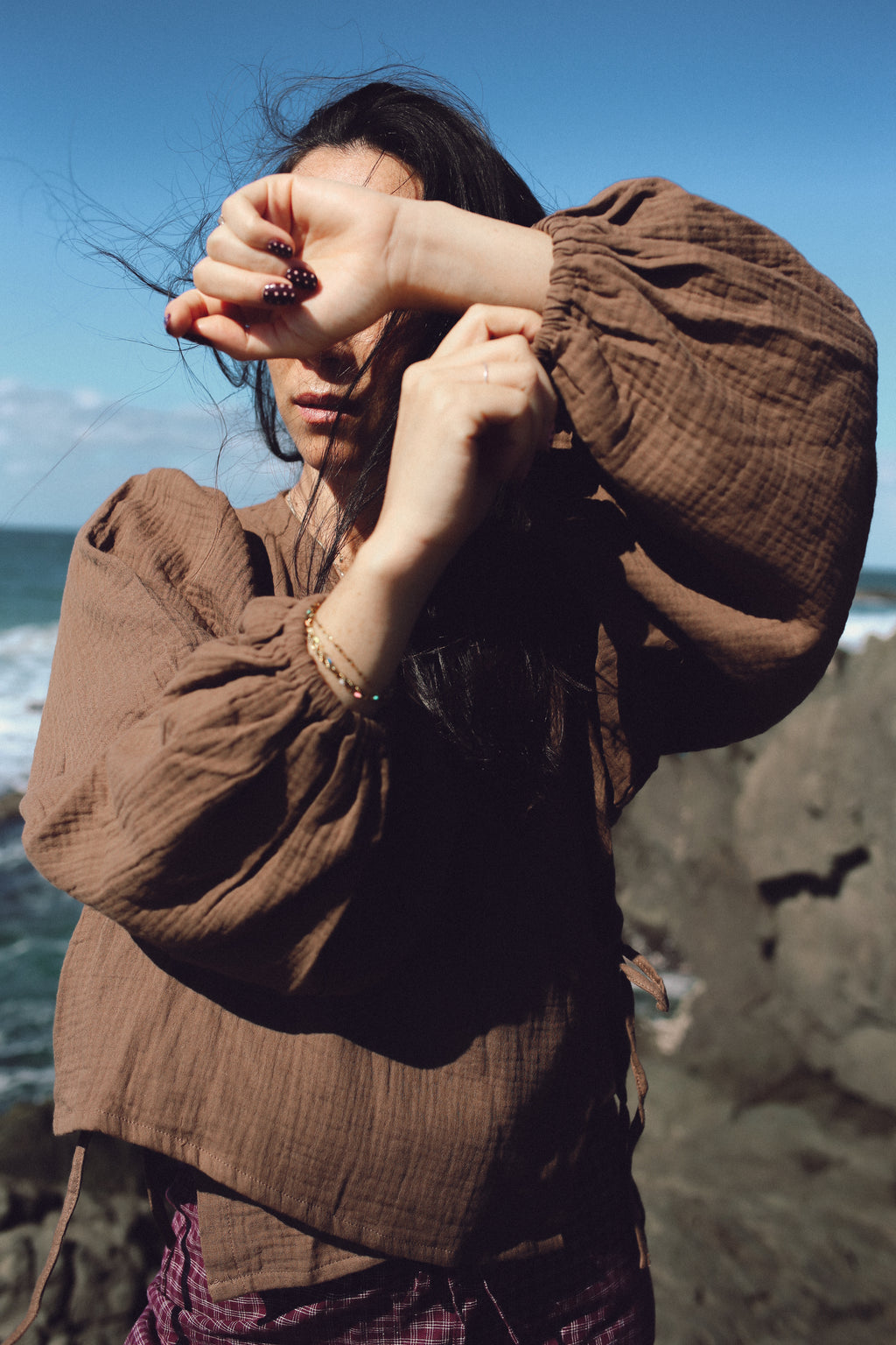 Ella Wrap Top Chocolate