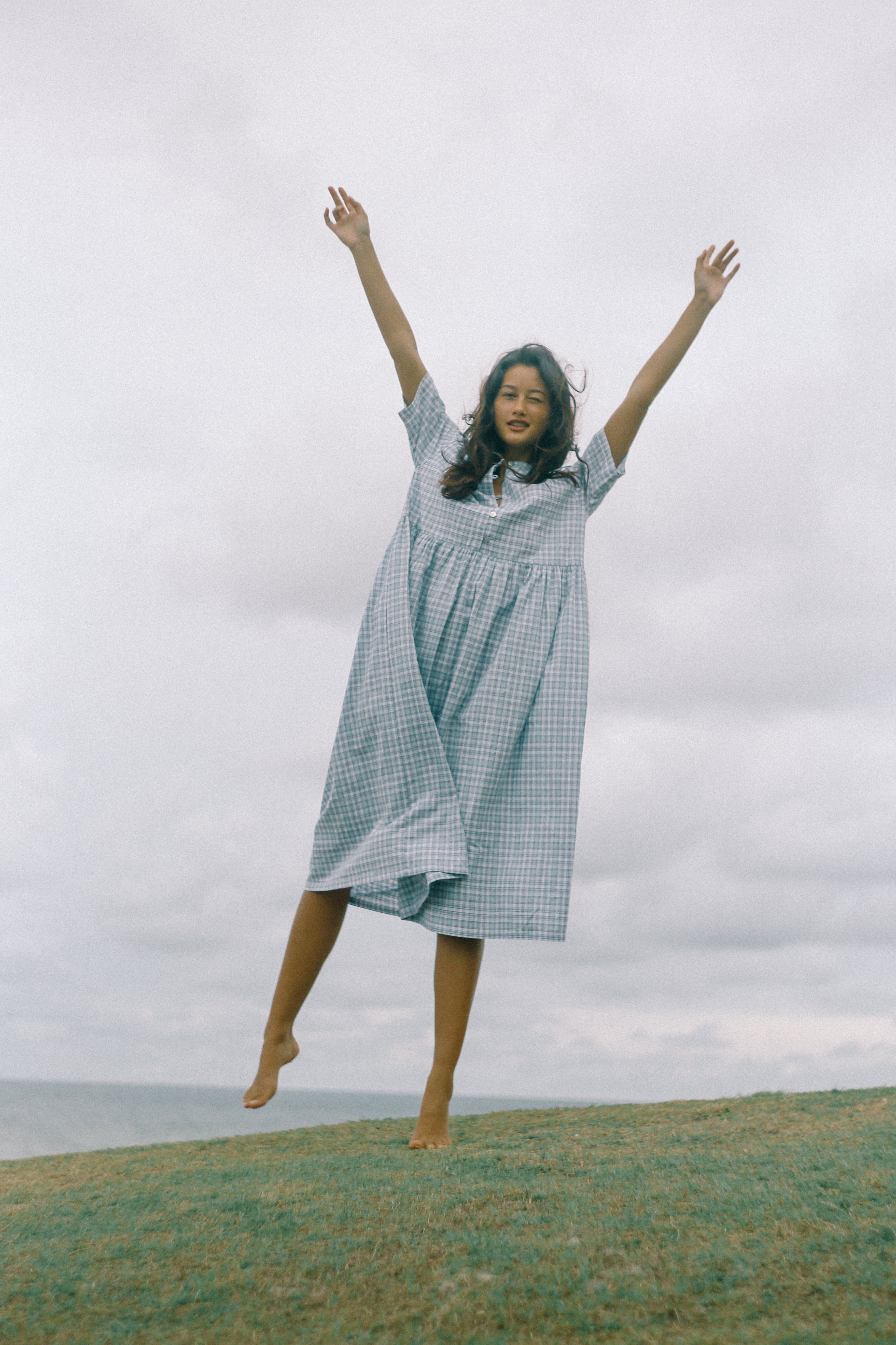 Darcey Midi Dress Cloud Plaid