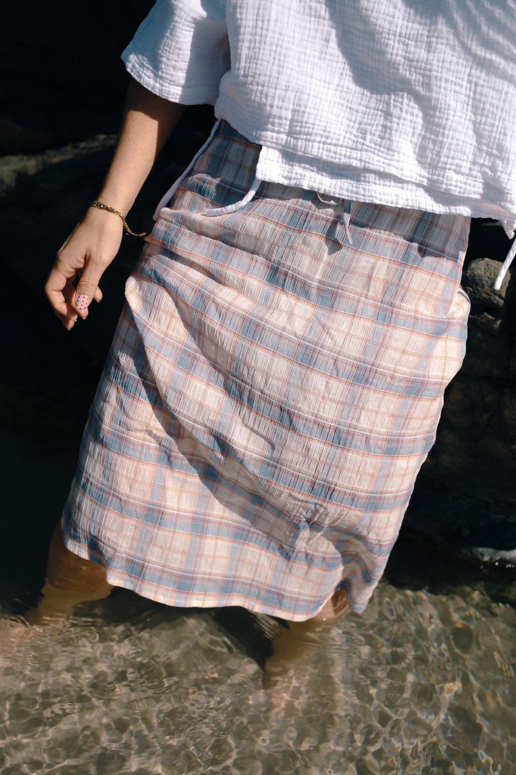 Remi Midi Skirt Juniper Check