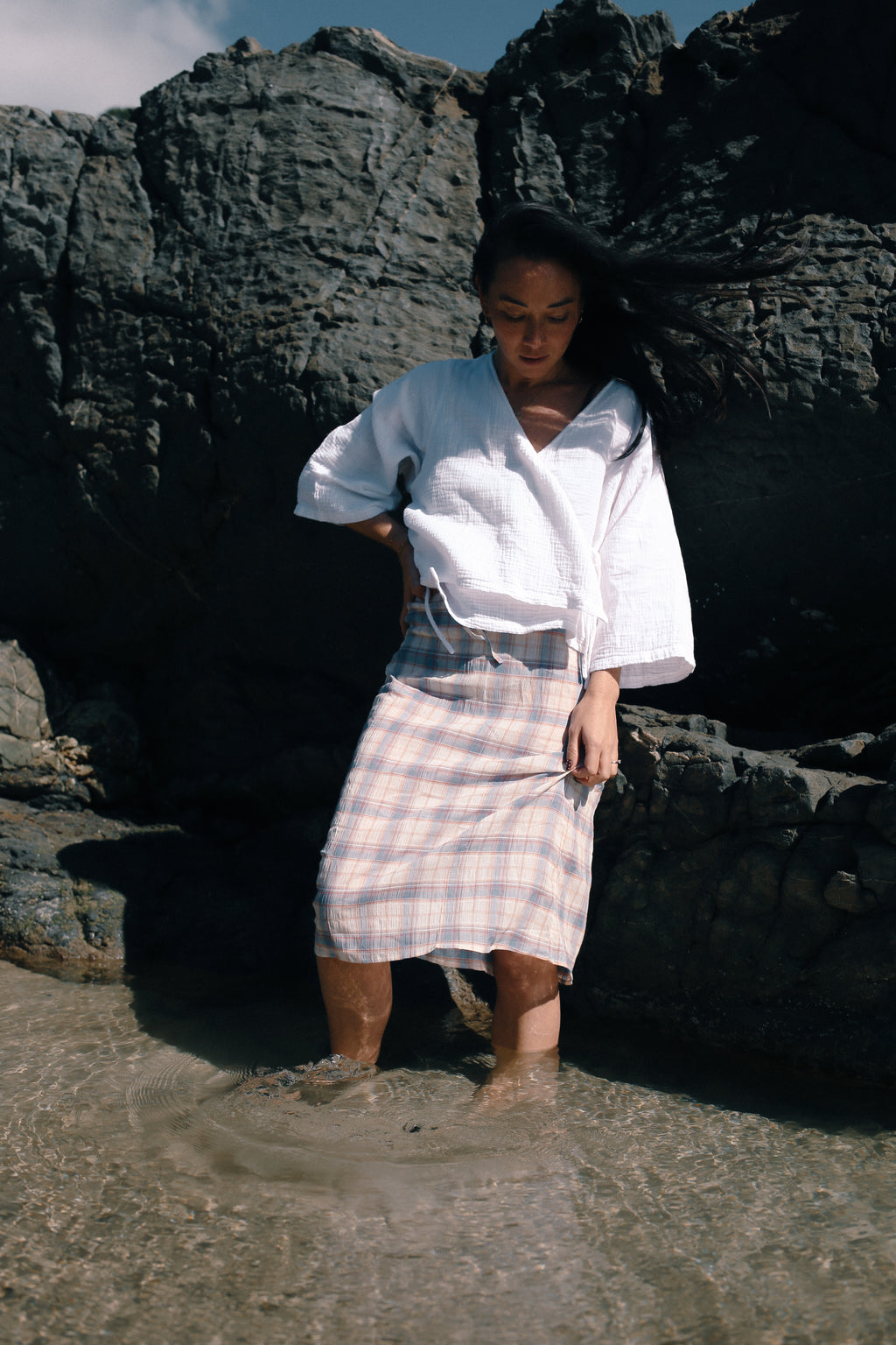 Remi Midi Skirt Juniper Check
