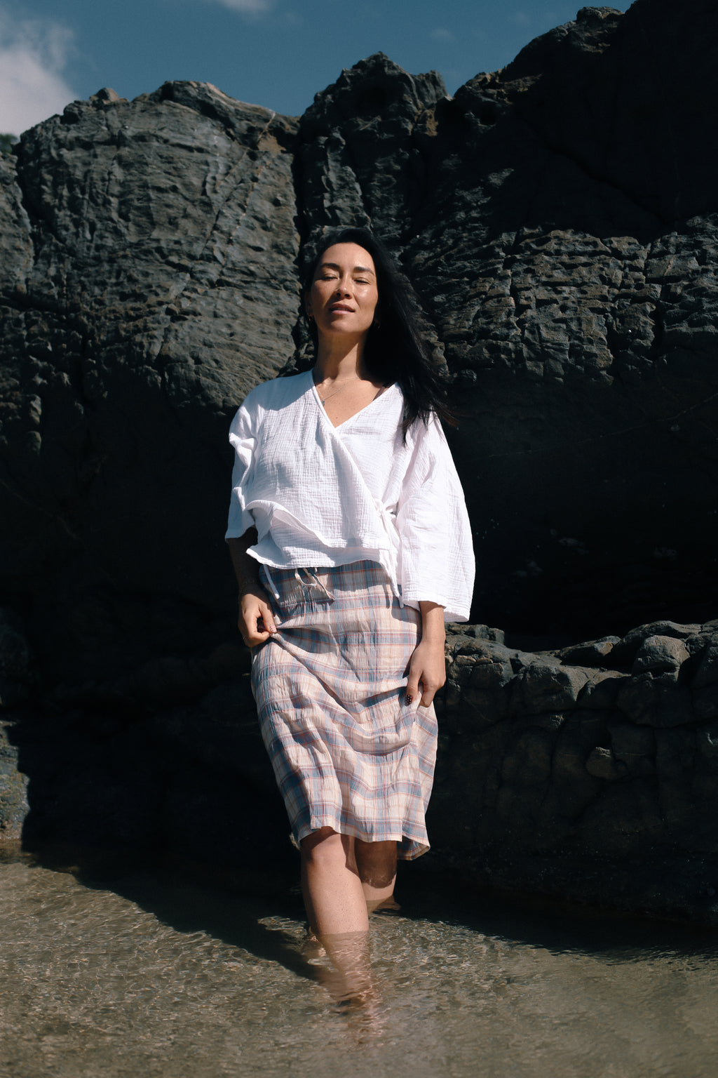 Remi Midi Skirt Juniper Check