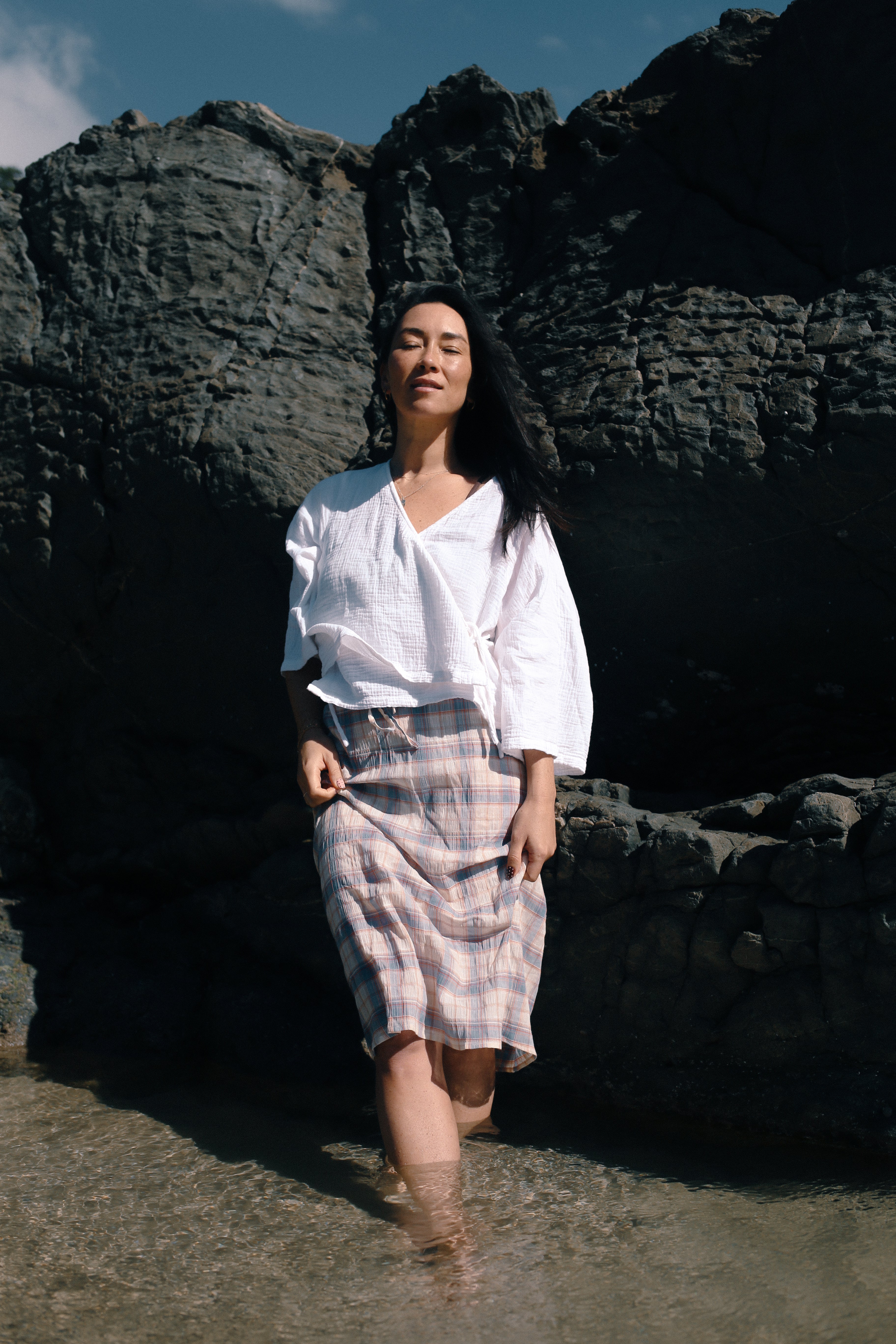 Remi Midi Skirt Juniper Check