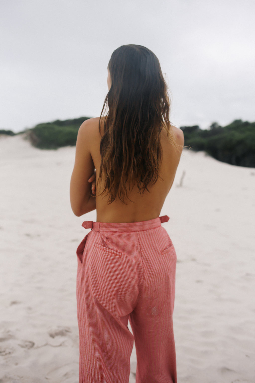 Lucky Trouser Pant Red Houndstooth