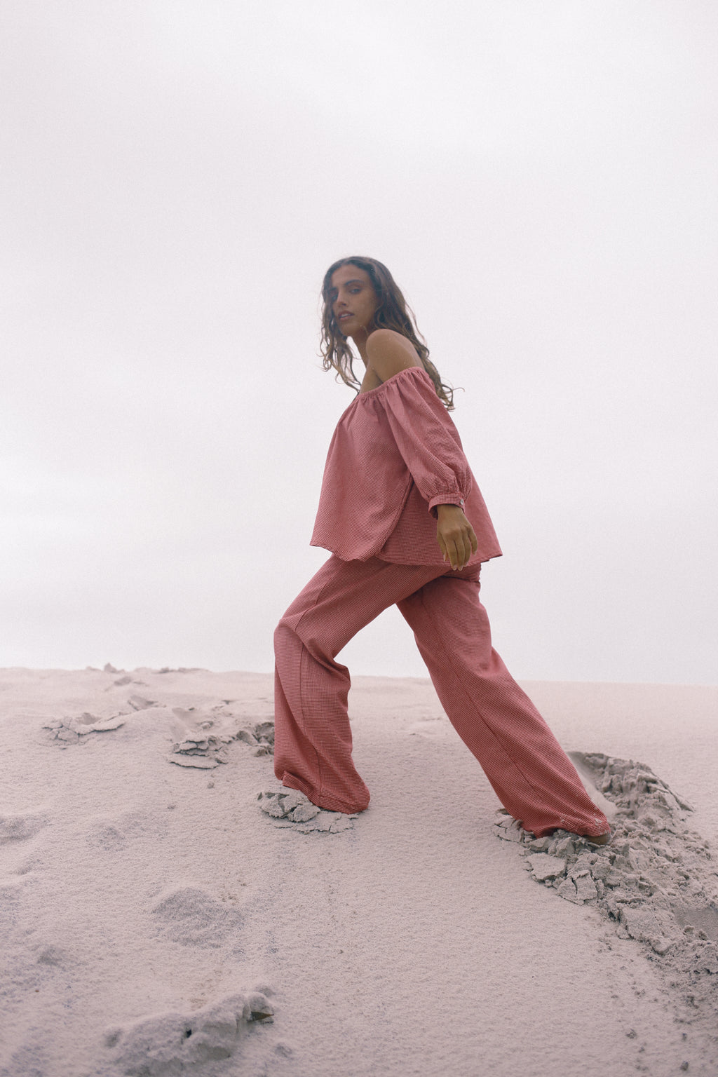 Lucky Trouser Pant Red Houndstooth