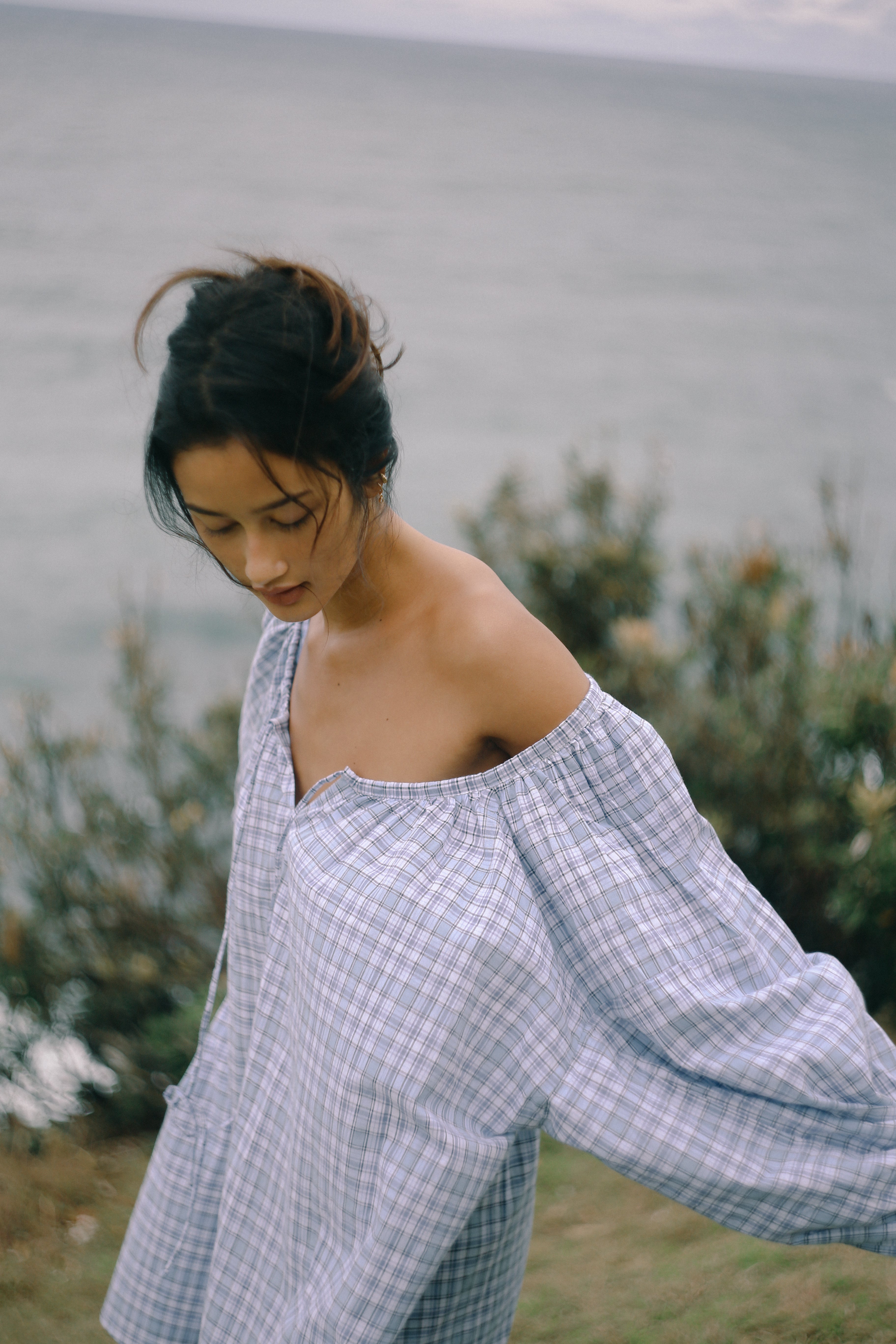 Cloudy Dress Cloud Plaid