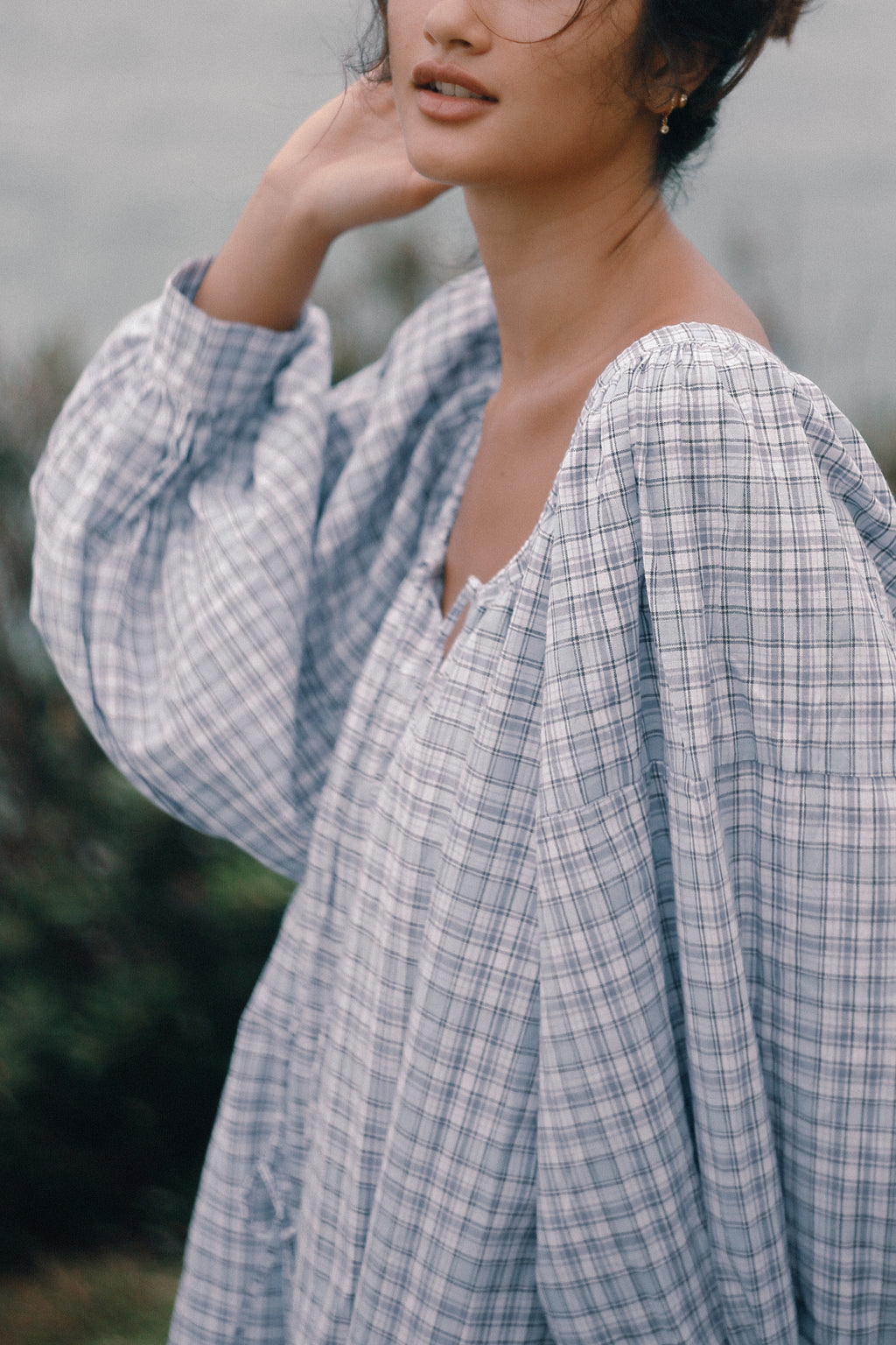 Cloudy Dress Cloud Plaid