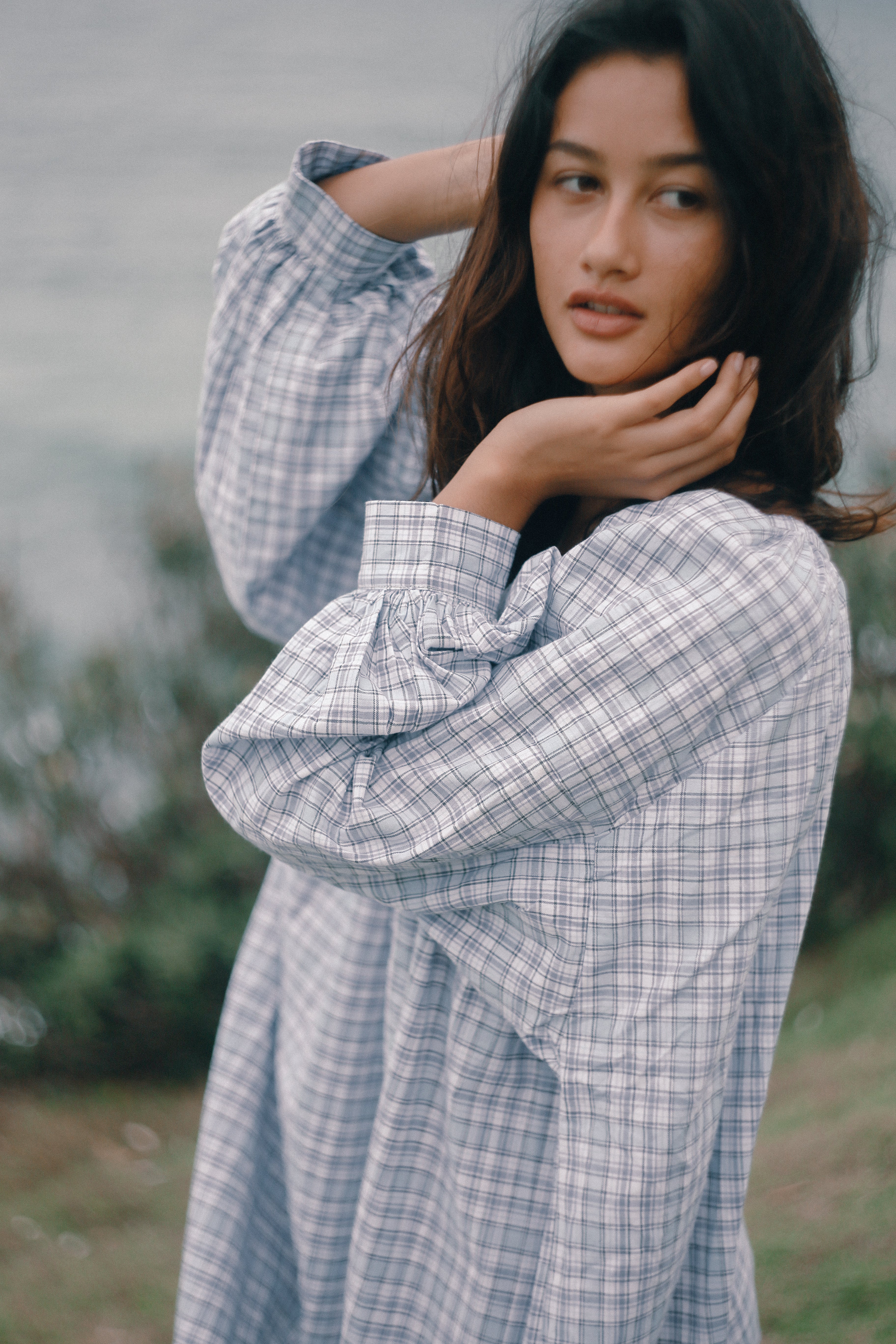 Cloudy Dress Cloud Plaid