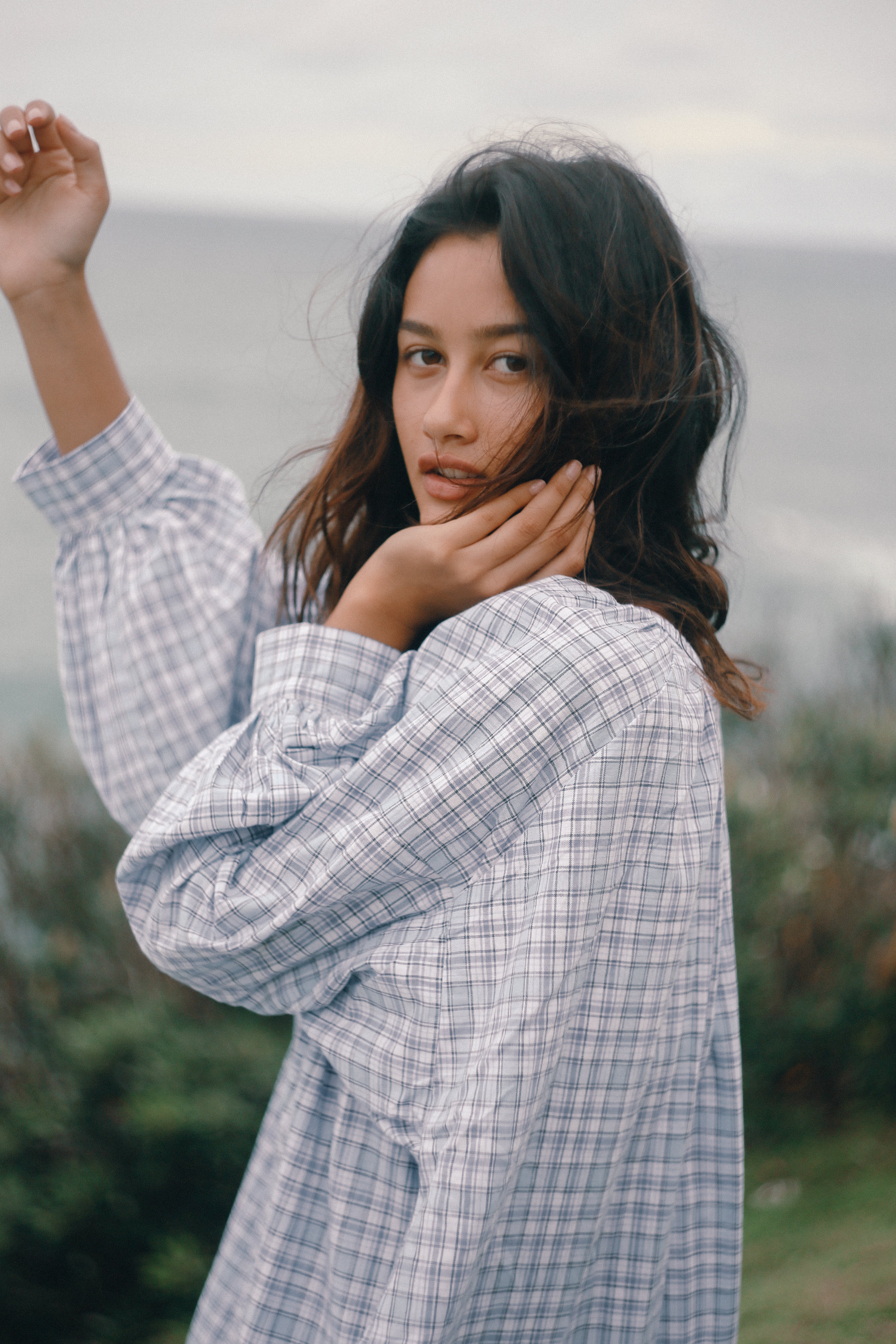 Cloudy Dress Cloud Plaid
