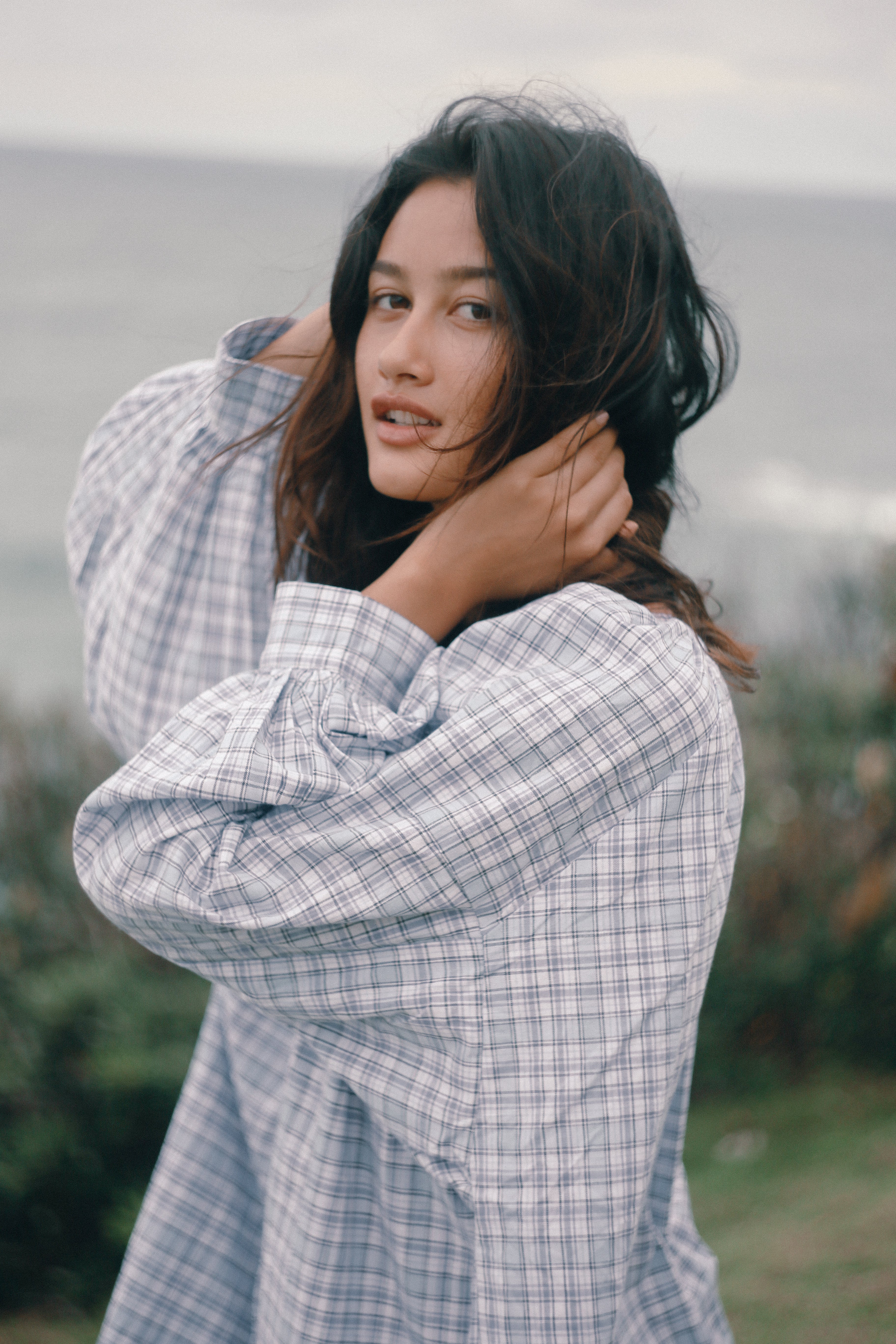 Cloudy Dress Cloud Plaid