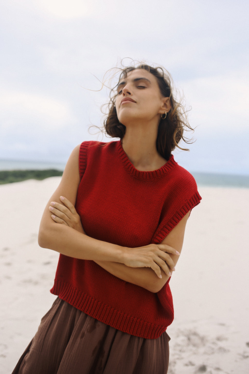 Cecilia Knit Vest Cherry