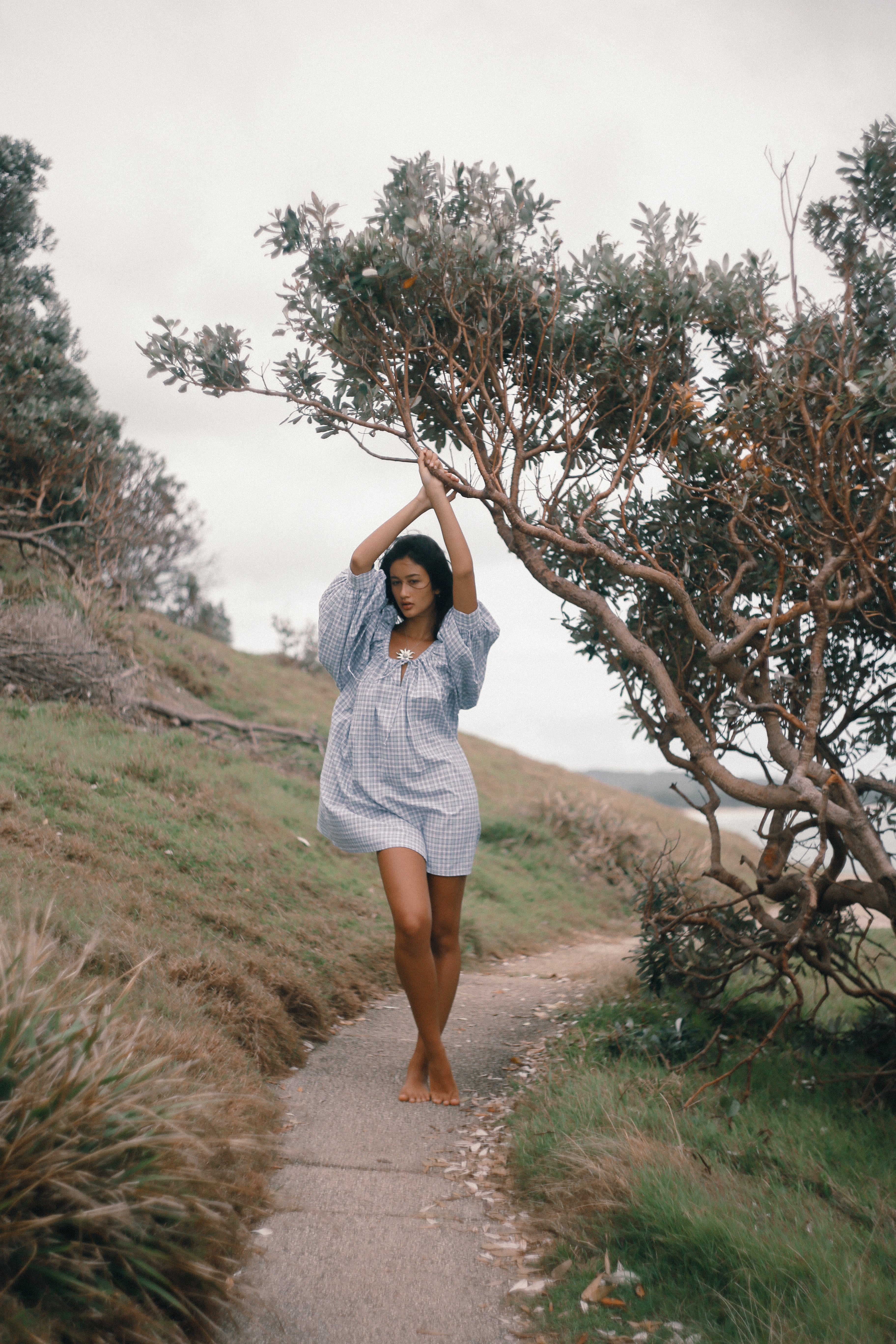 Cloudy Dress Cloud Plaid