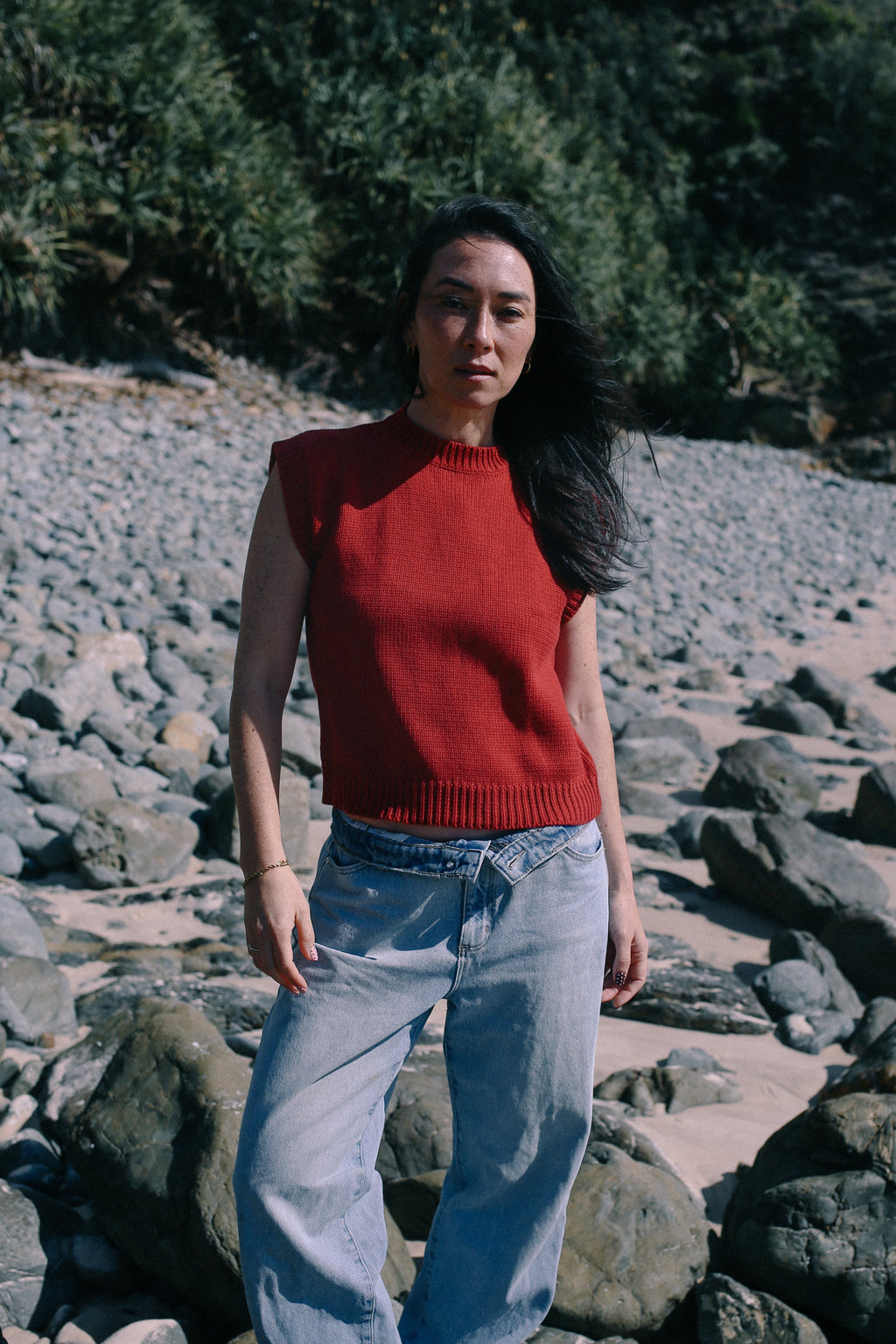 Cecilia Knit Vest Cherry