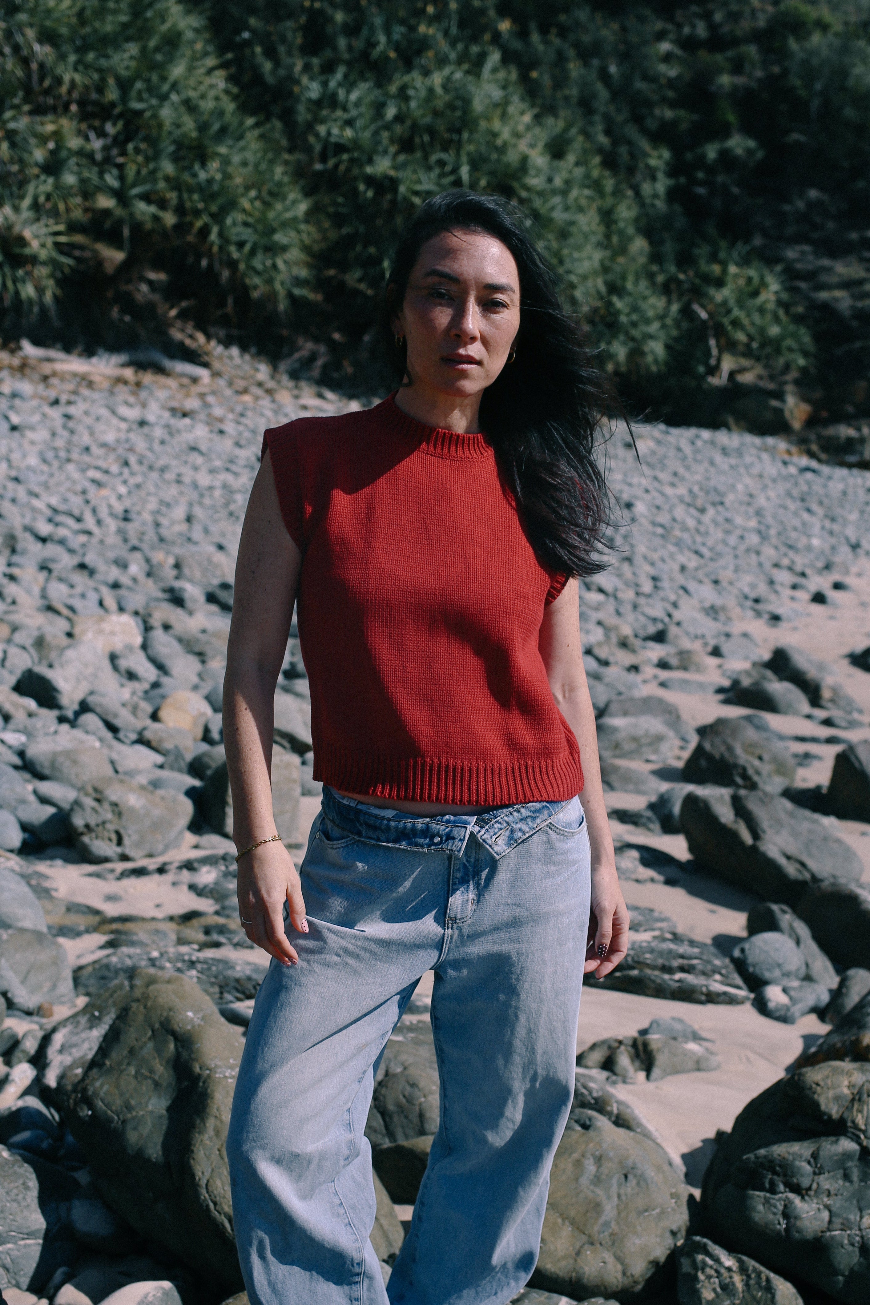 Cecilia Knit Vest Cherry