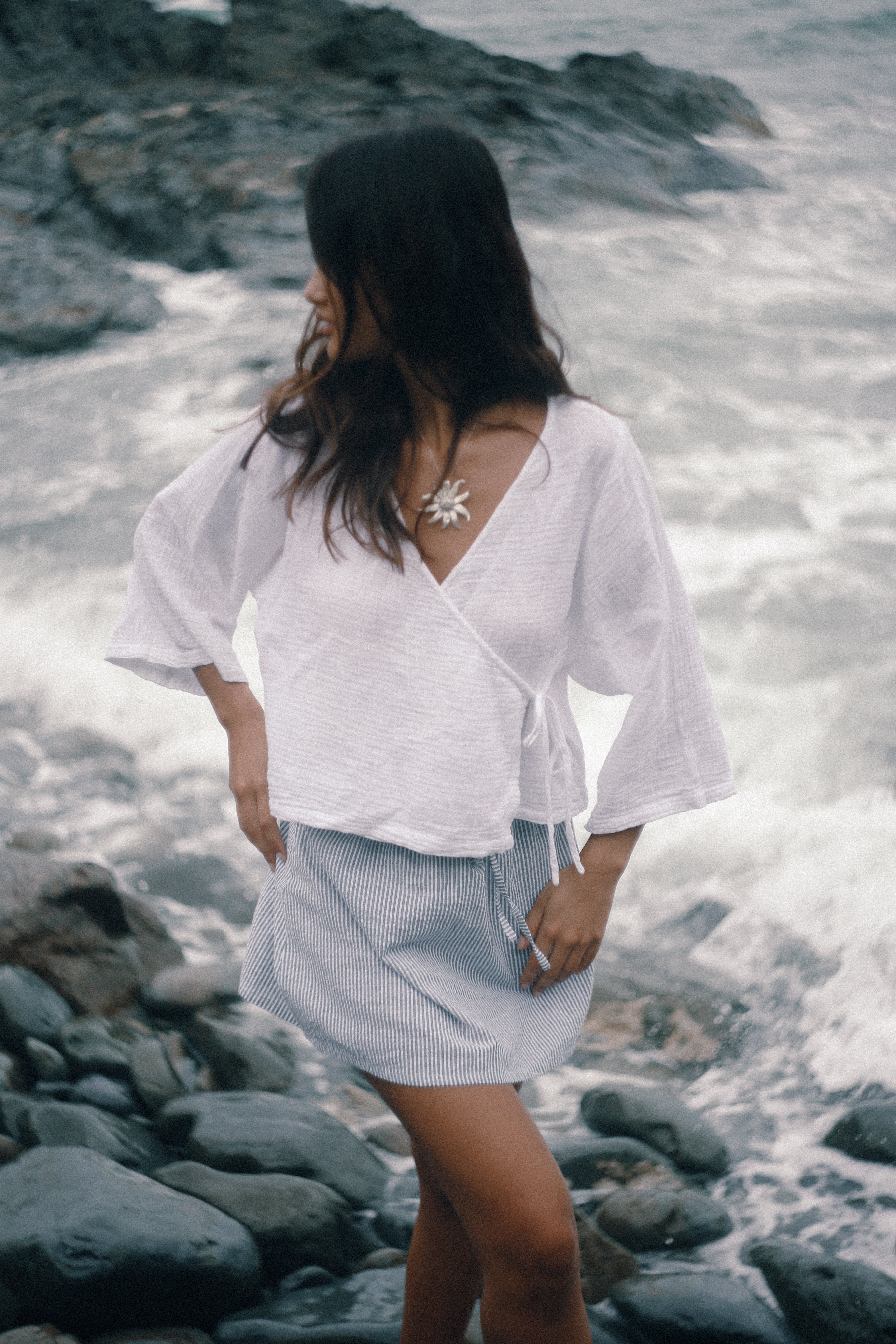 Mia Wrap Top White