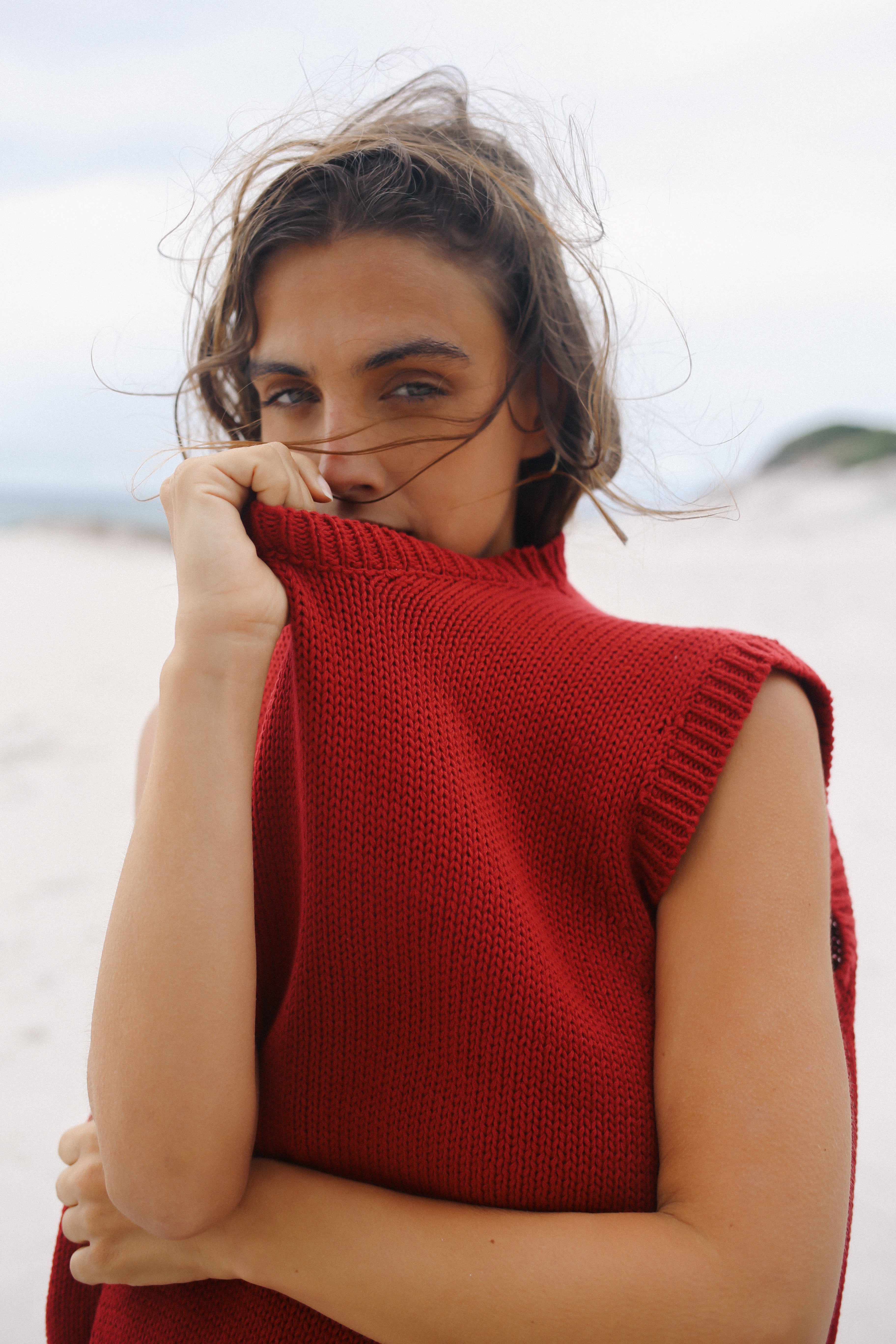 Cecilia Knit Vest Cherry