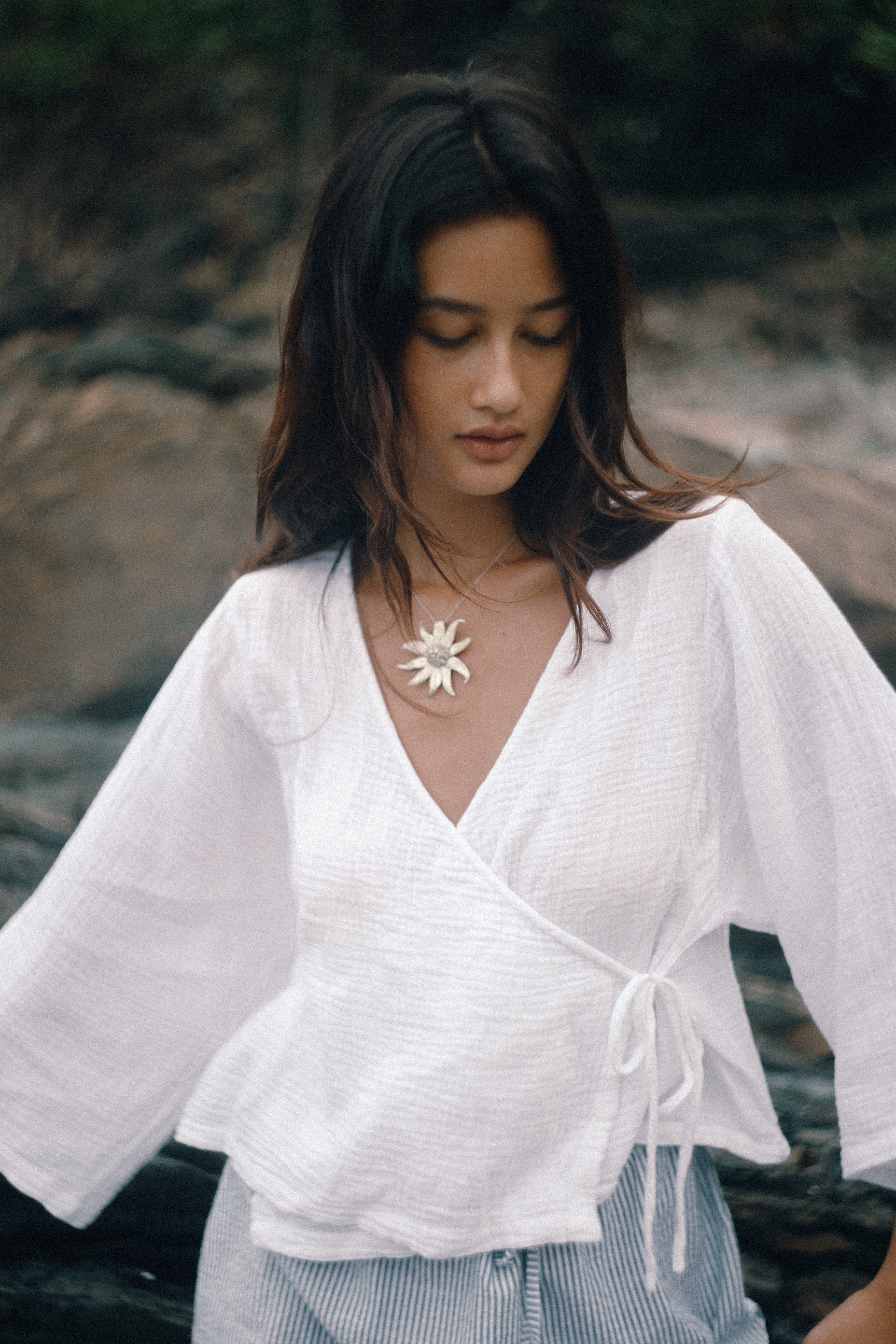 Mia Wrap Top White