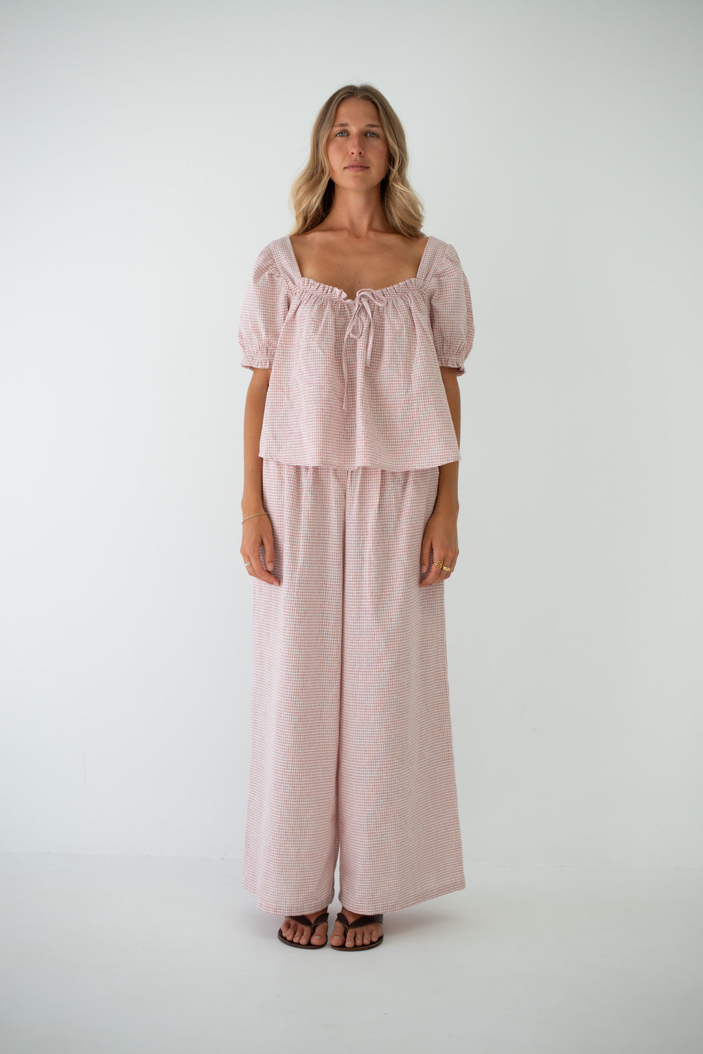 Ivy Pant Dusty Rose Check