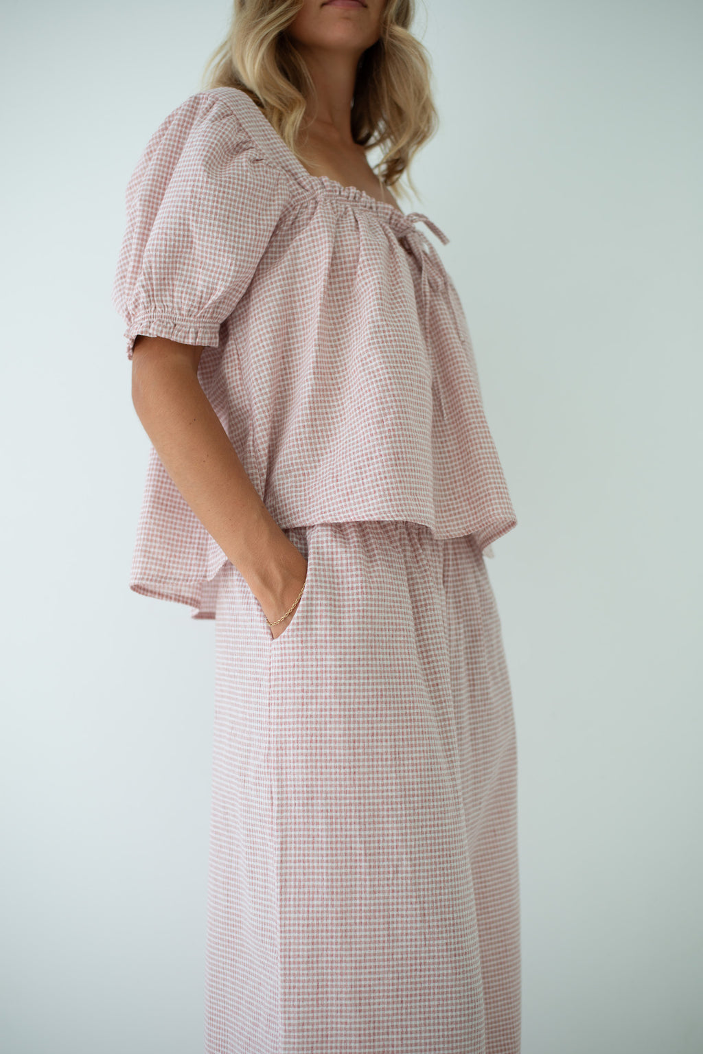 Ivy Pant Dusty Rose Check