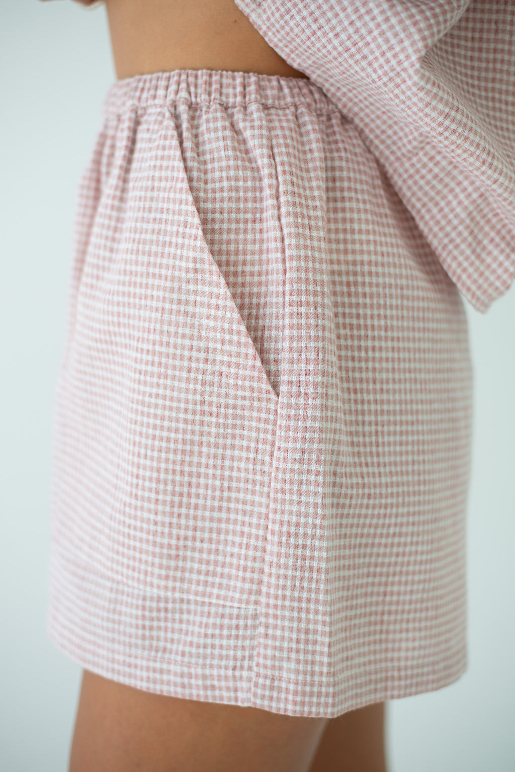 Ava Short Dusty Rose Check