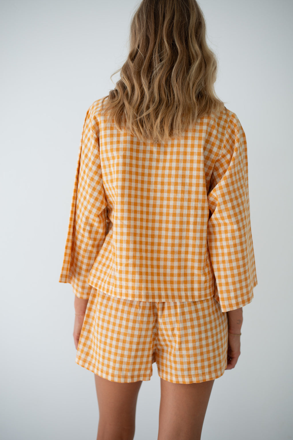 Mia Wrap Top Clementine Gingham