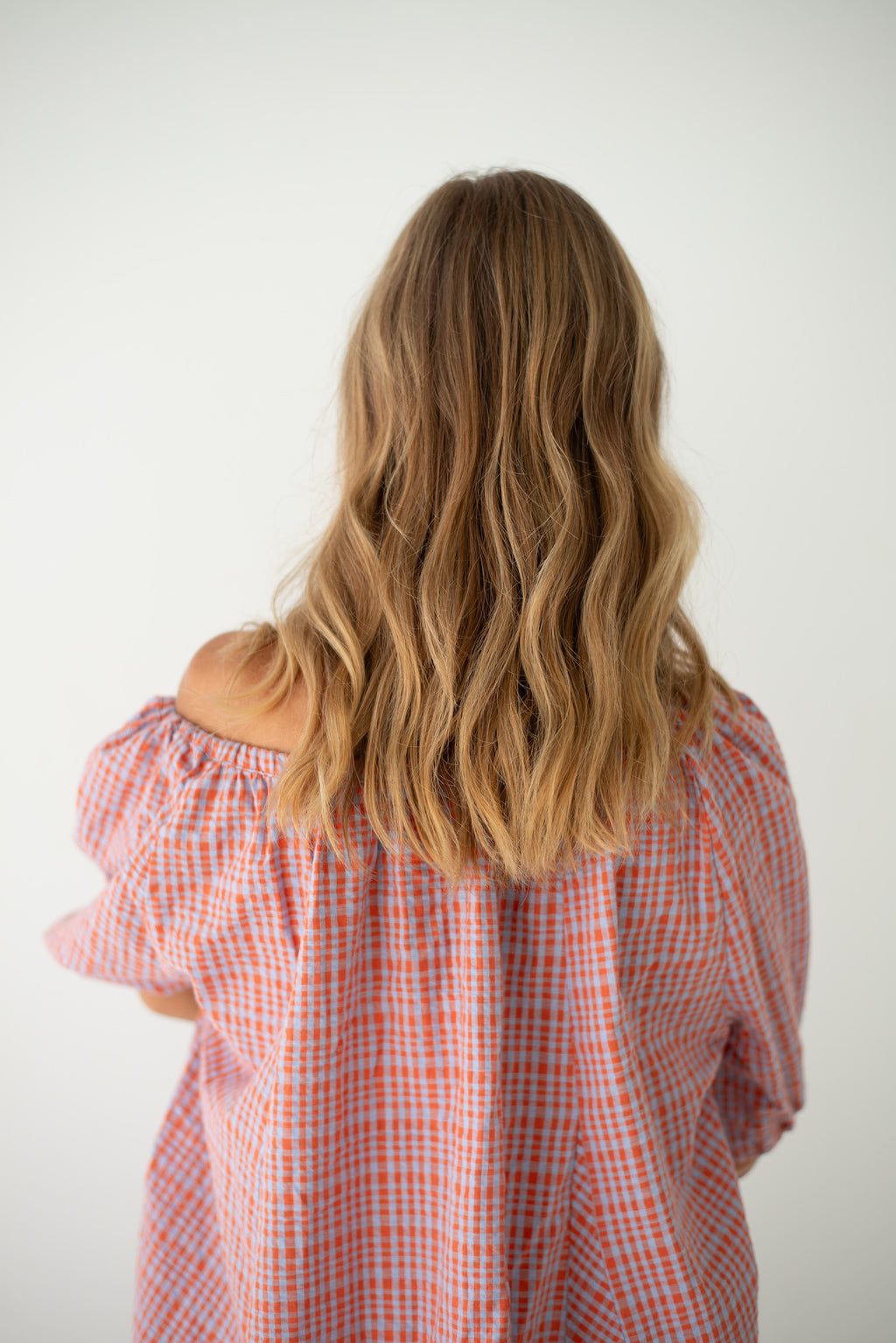 Chloe Dress Lilac Orange Seersucker (PRE-ORDER)