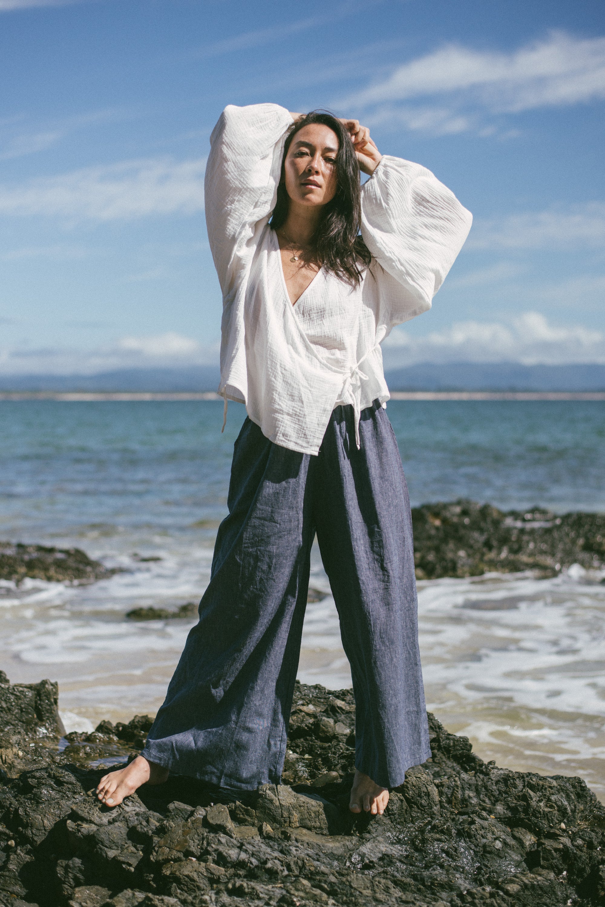 Ivy Pant Navy Pinstripe