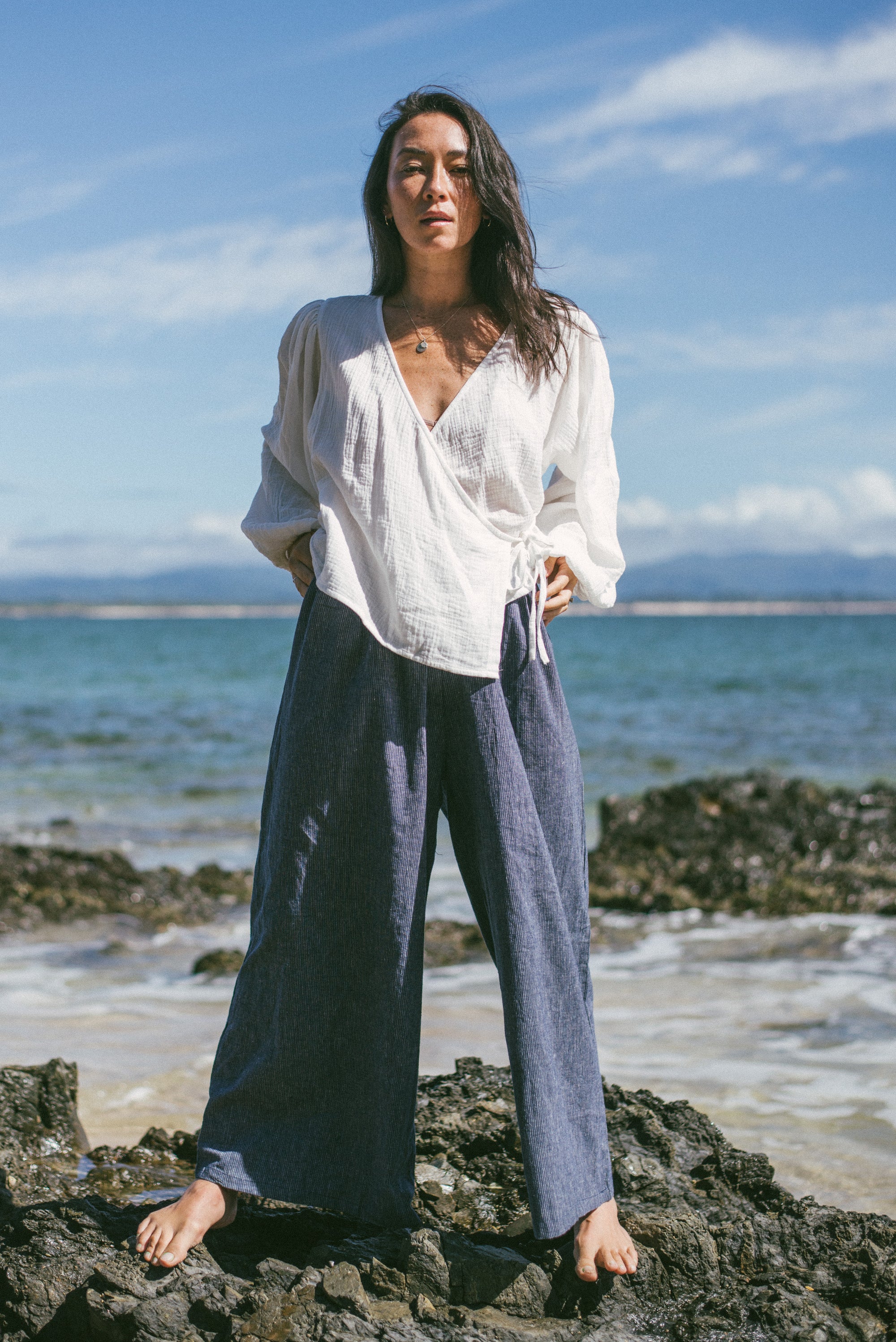 Ivy Pant Navy Pinstripe