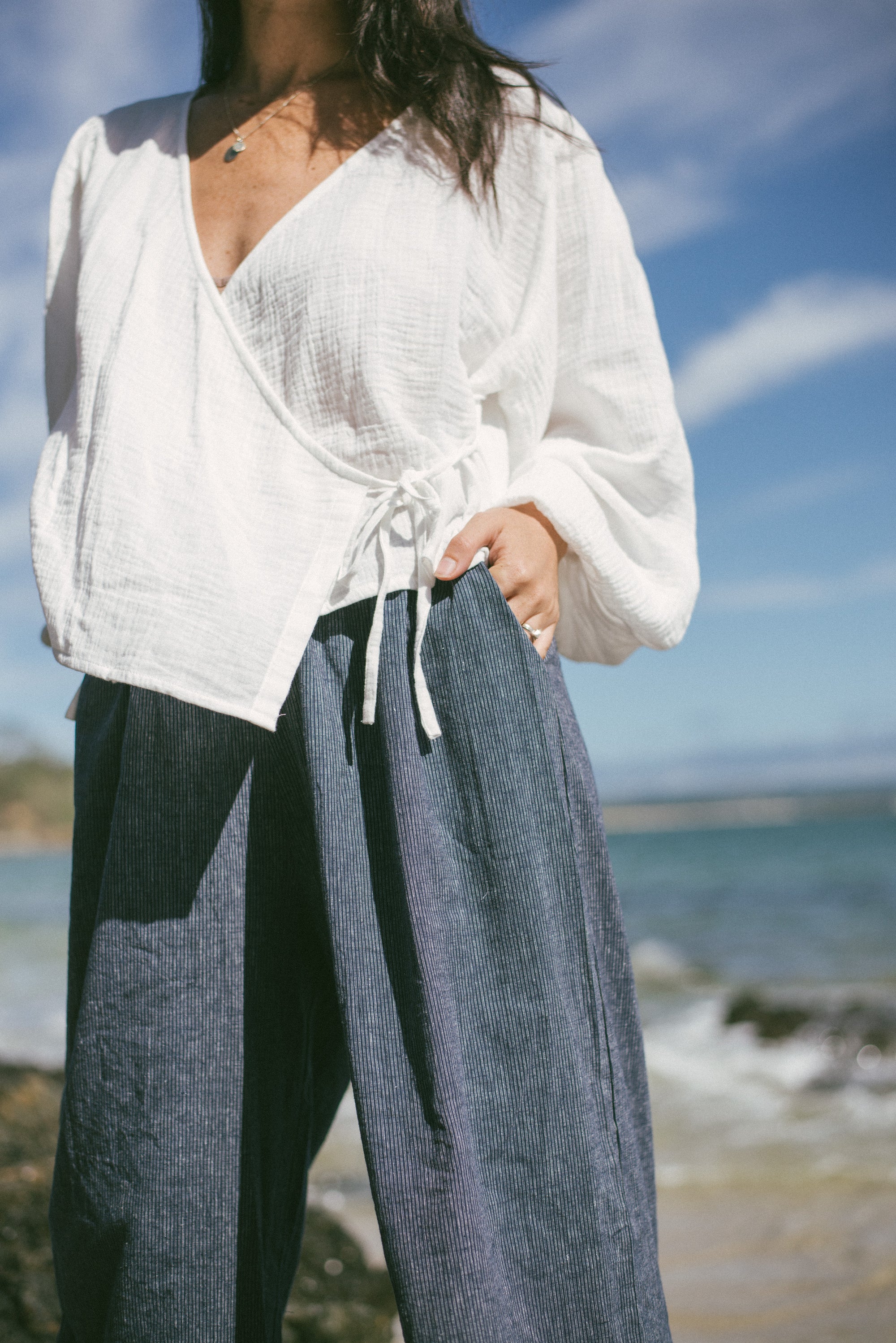 Ivy Pant Navy Pinstripe