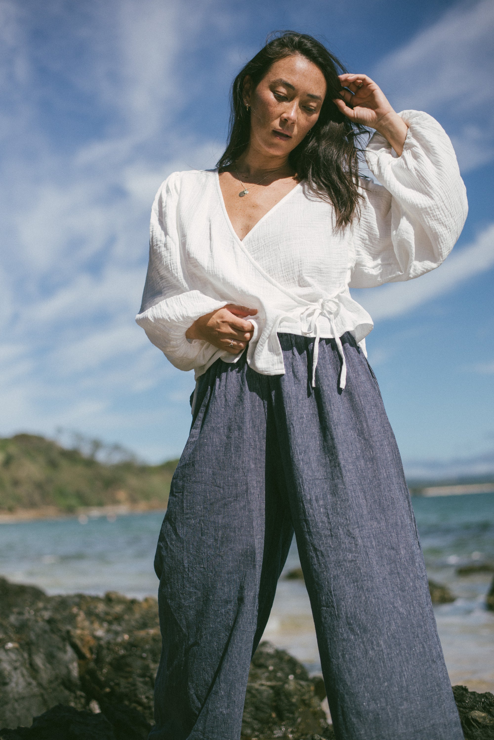 Ivy Pant Navy Pinstripe