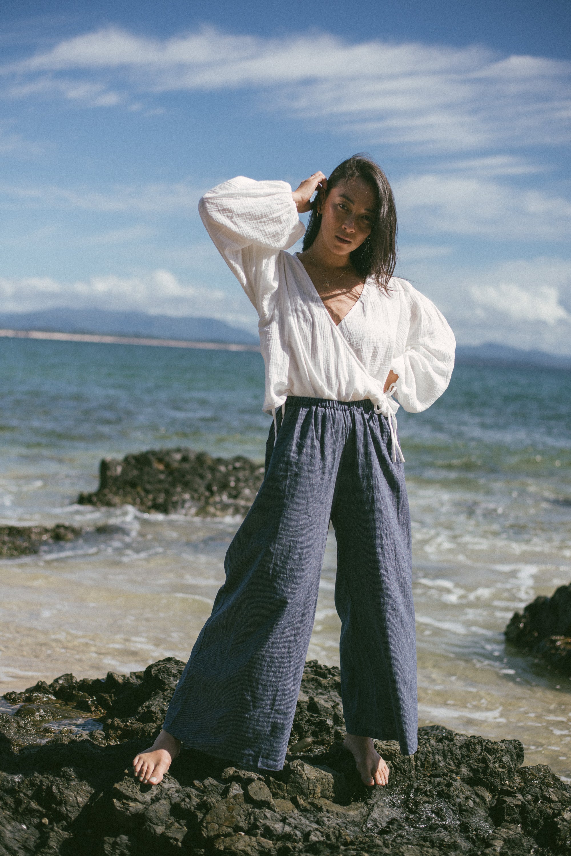 Ivy Pant Navy Pinstripe