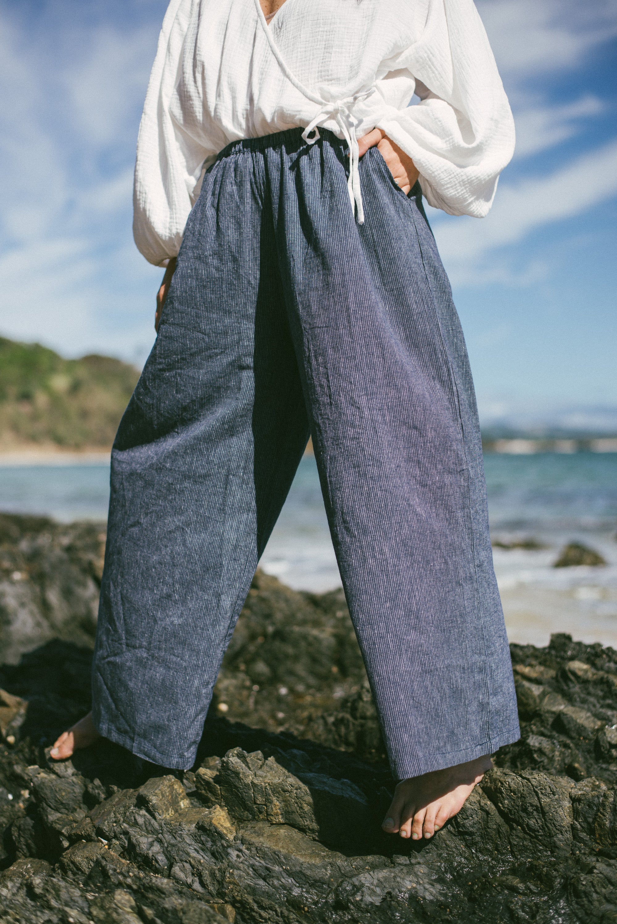 Ivy Pant Navy Pinstripe