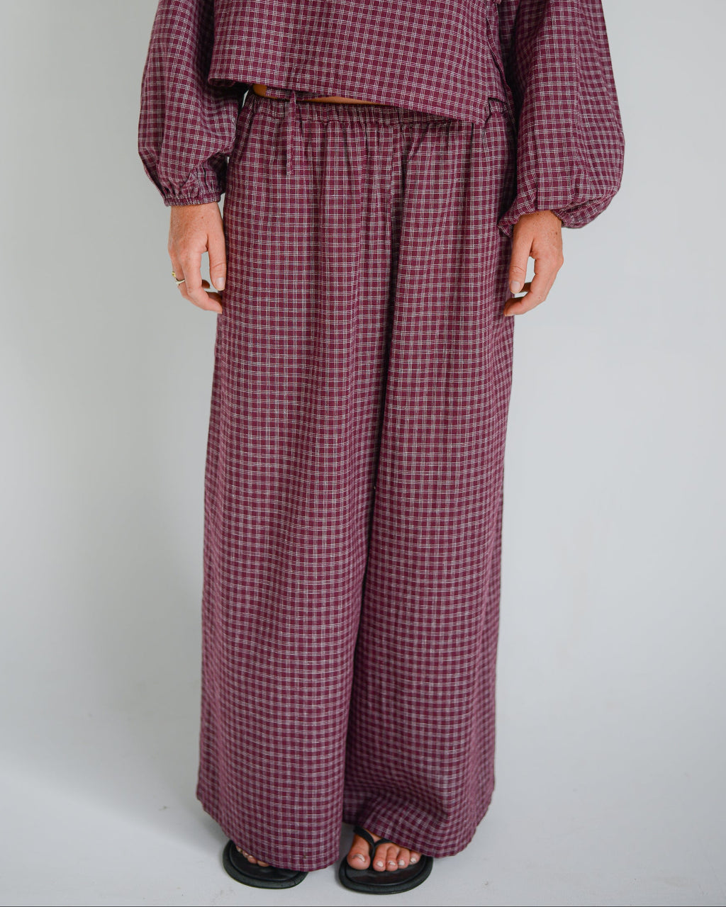 Ivy Pant Fig Hemp Check