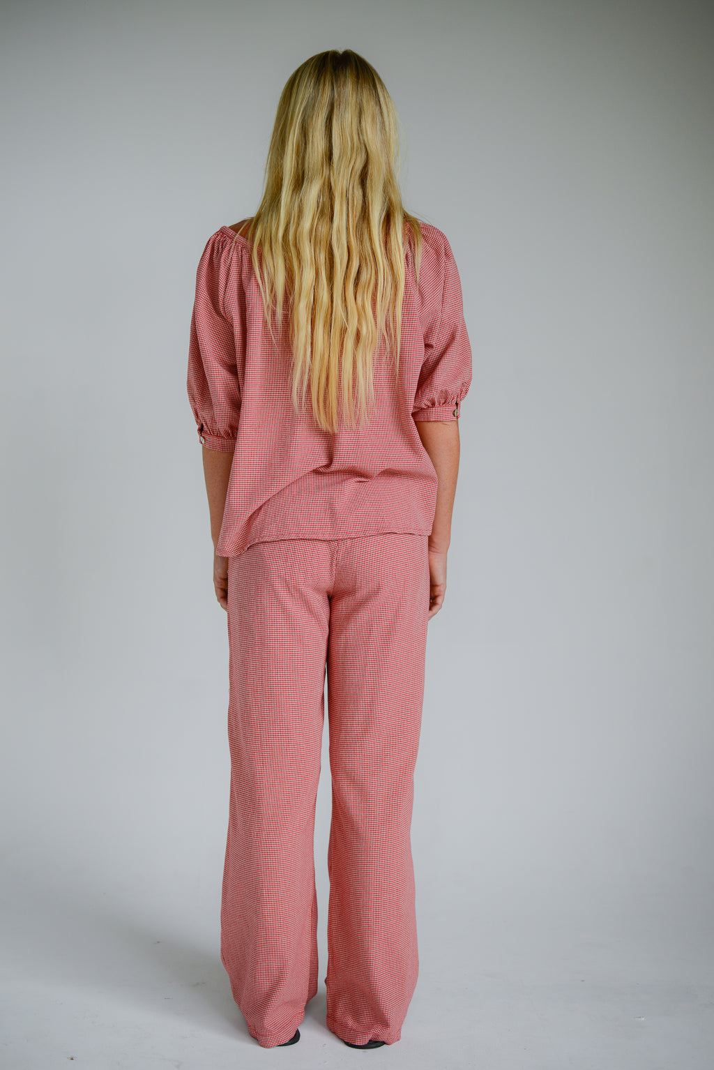 Lucky Trouser Pant Red Houndstooth