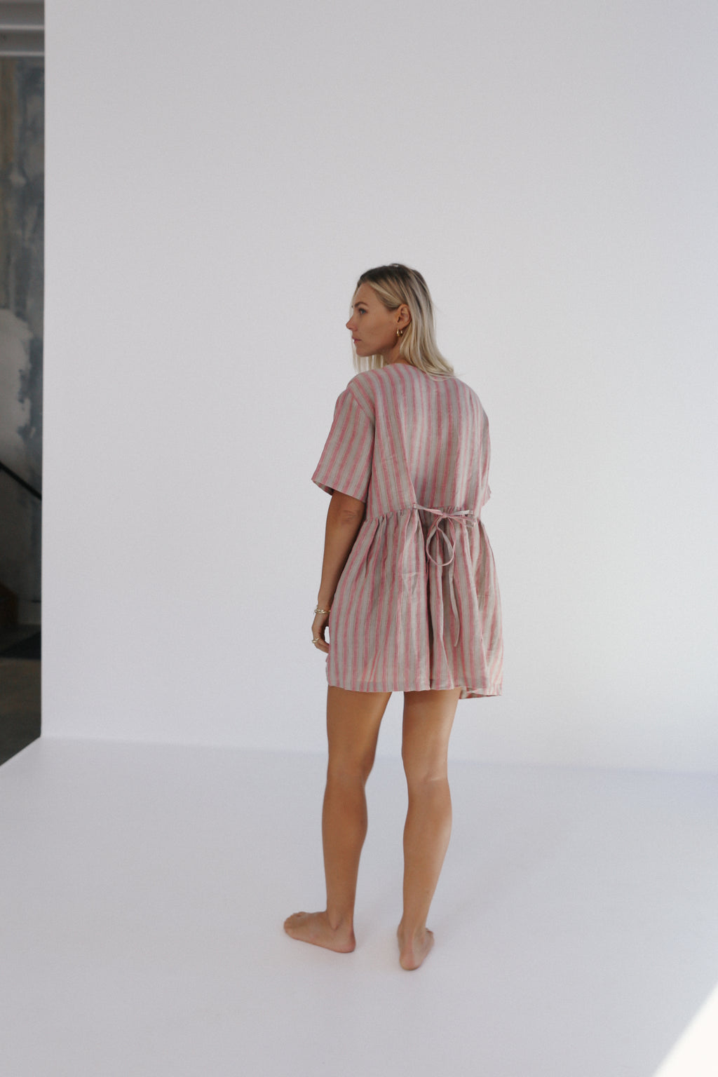 Darcey Dress Rose Stripe