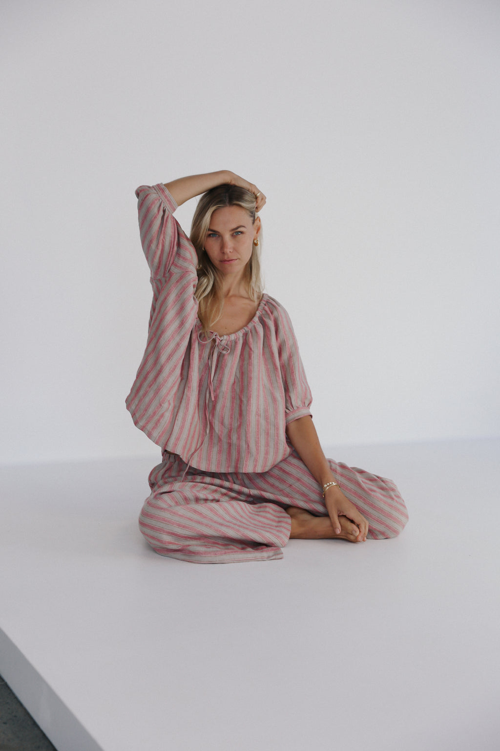 Chloe Blouse Rose Stripe