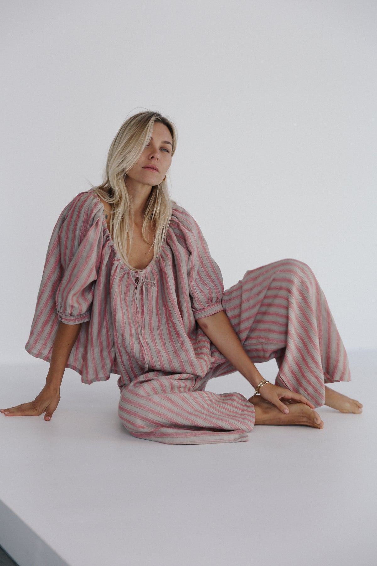 Chloe Blouse Rose Stripe